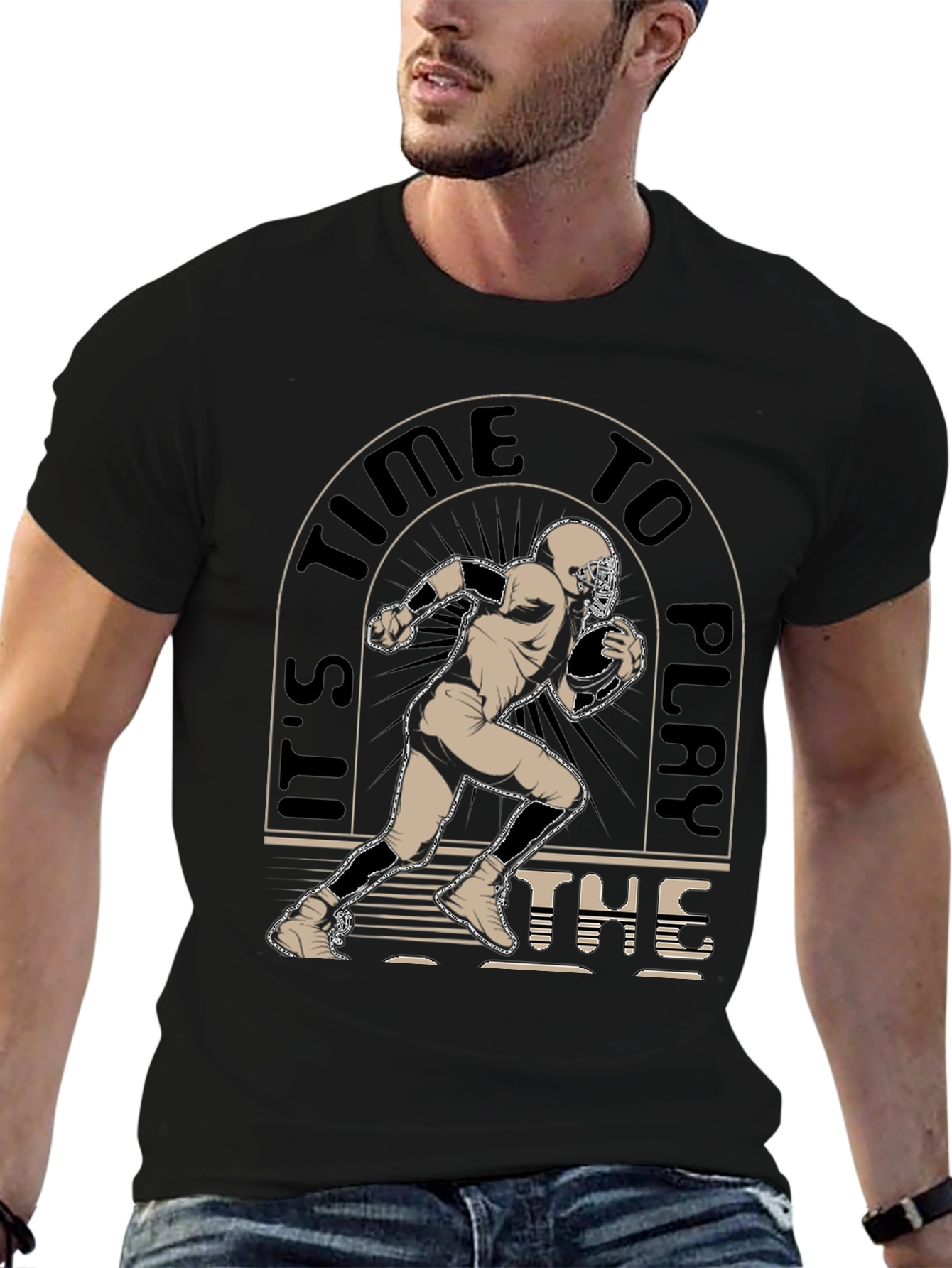 Its Time To Play the Game Black Graphic Tee