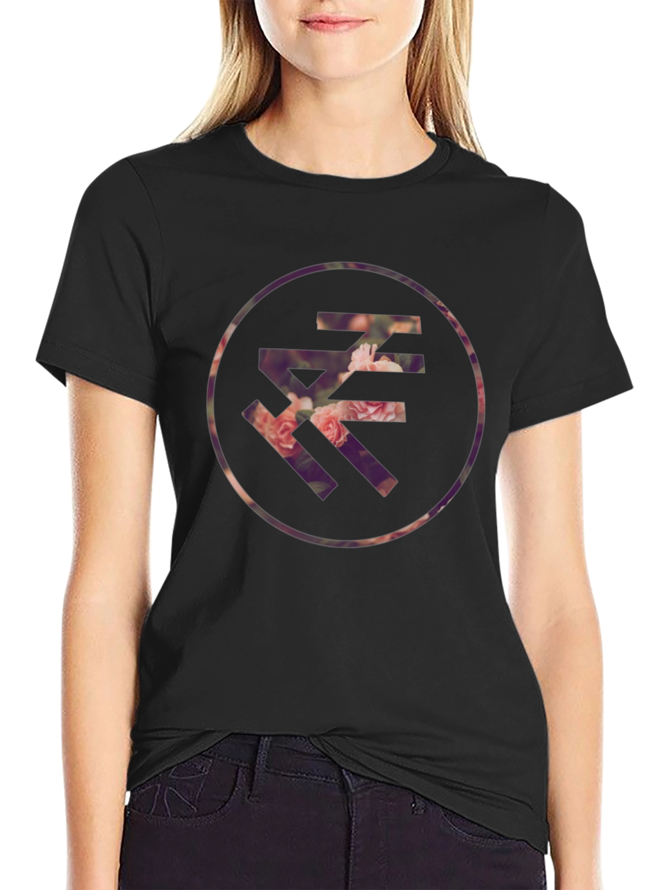 Floral Letter Graphic T-Shirt - Casual Style