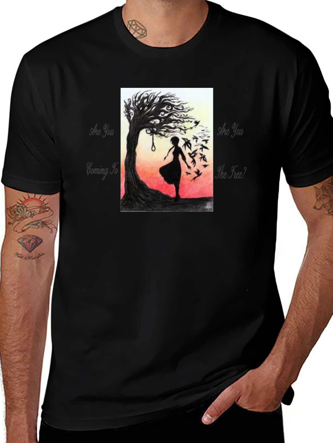Silhouette Tree T-Shirt - Dark Art Tee