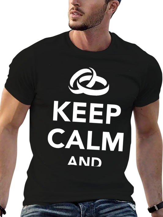 Keep Calm and Get Married T-Shirt - Black Crew Neck