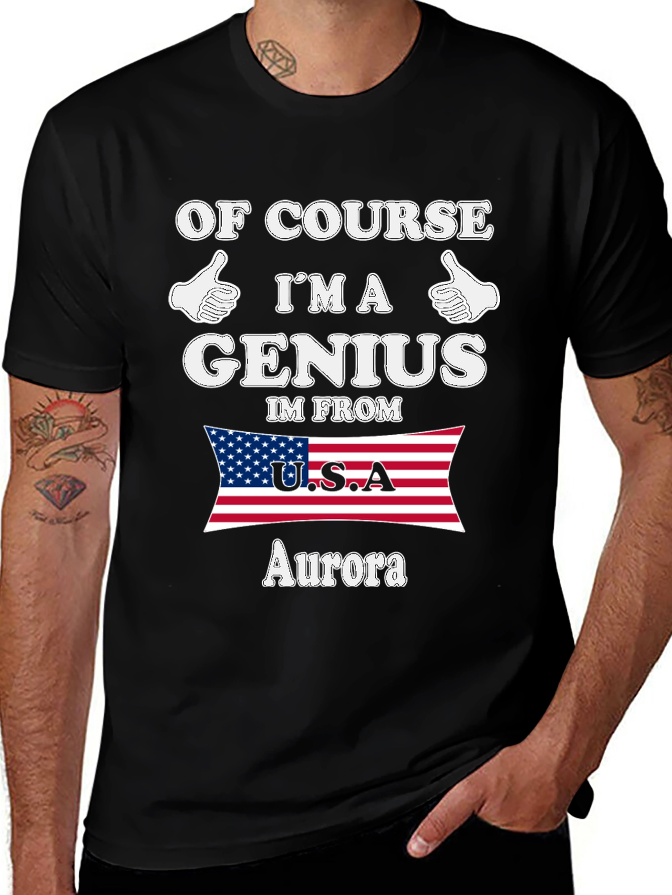 Genius From USA Aurora Novelty Graphic T-Shirt