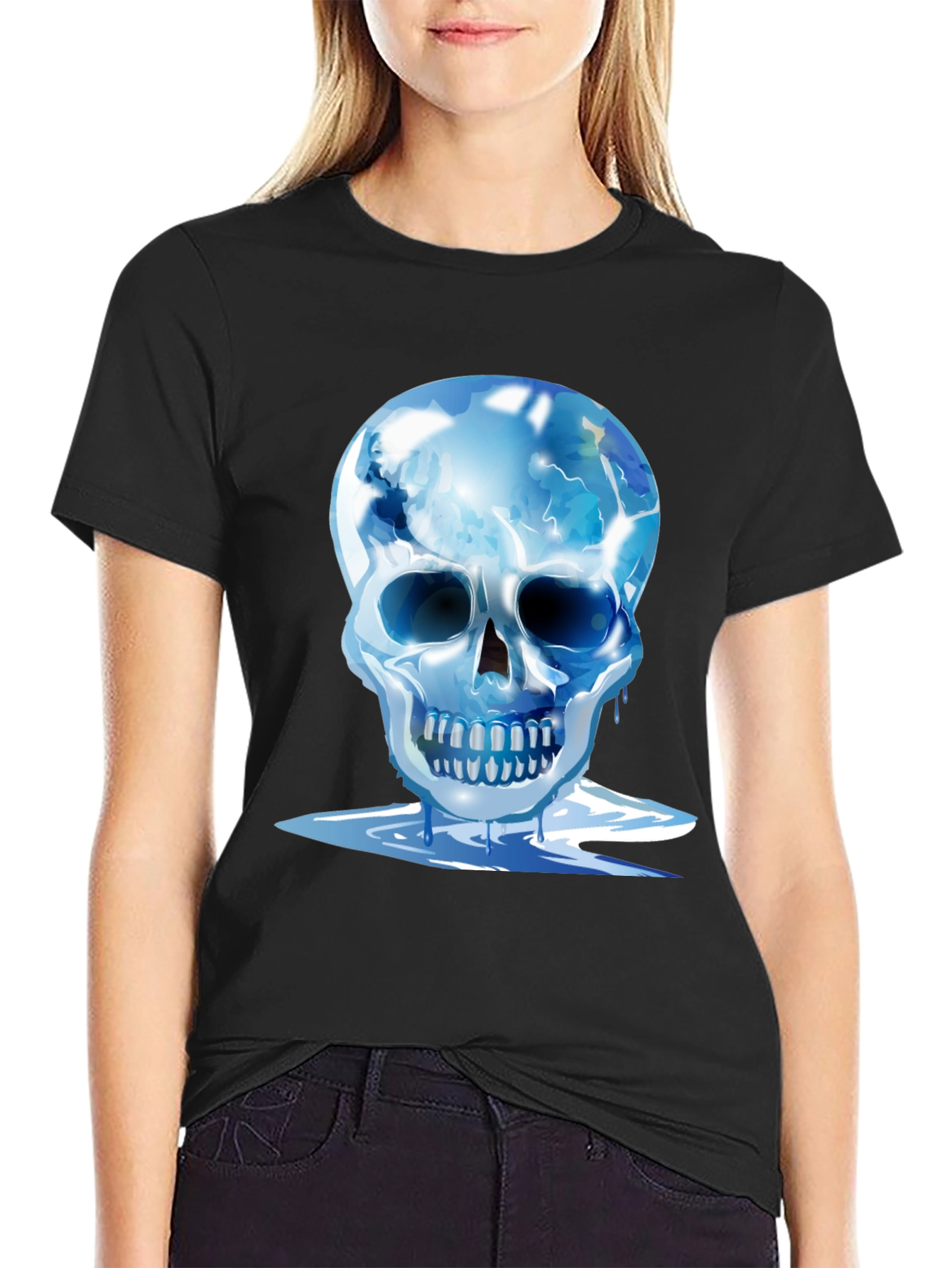 Icy Skull Graphic Tee - Mens Black T-Shirt