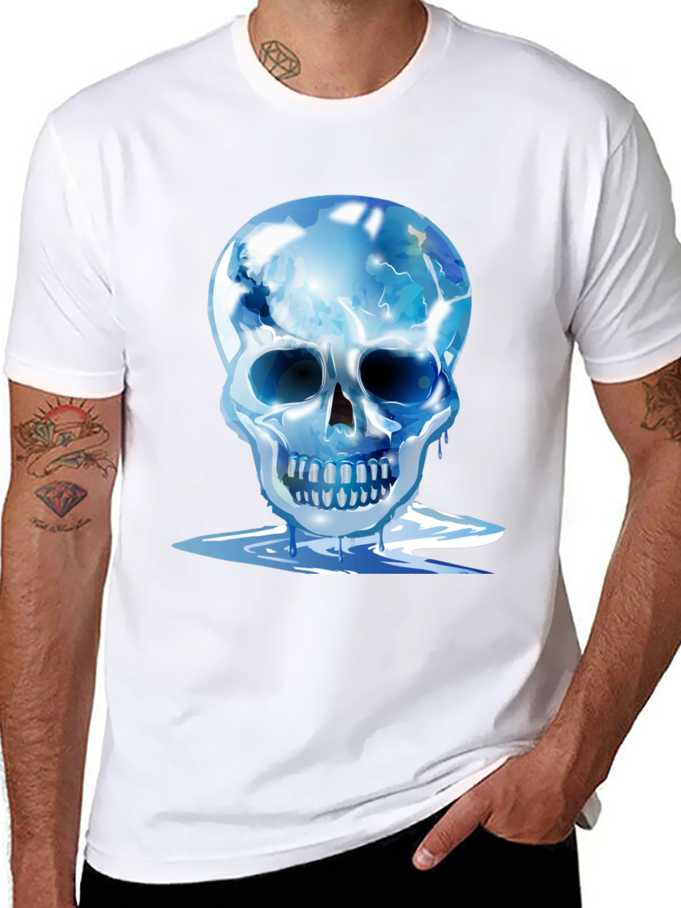 Icy Skull Graphic Tee - Mens Black T-Shirt