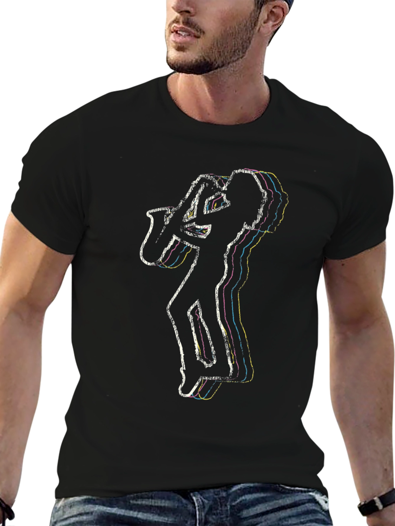 Saxophone Player Graphic Tee - Classic Black