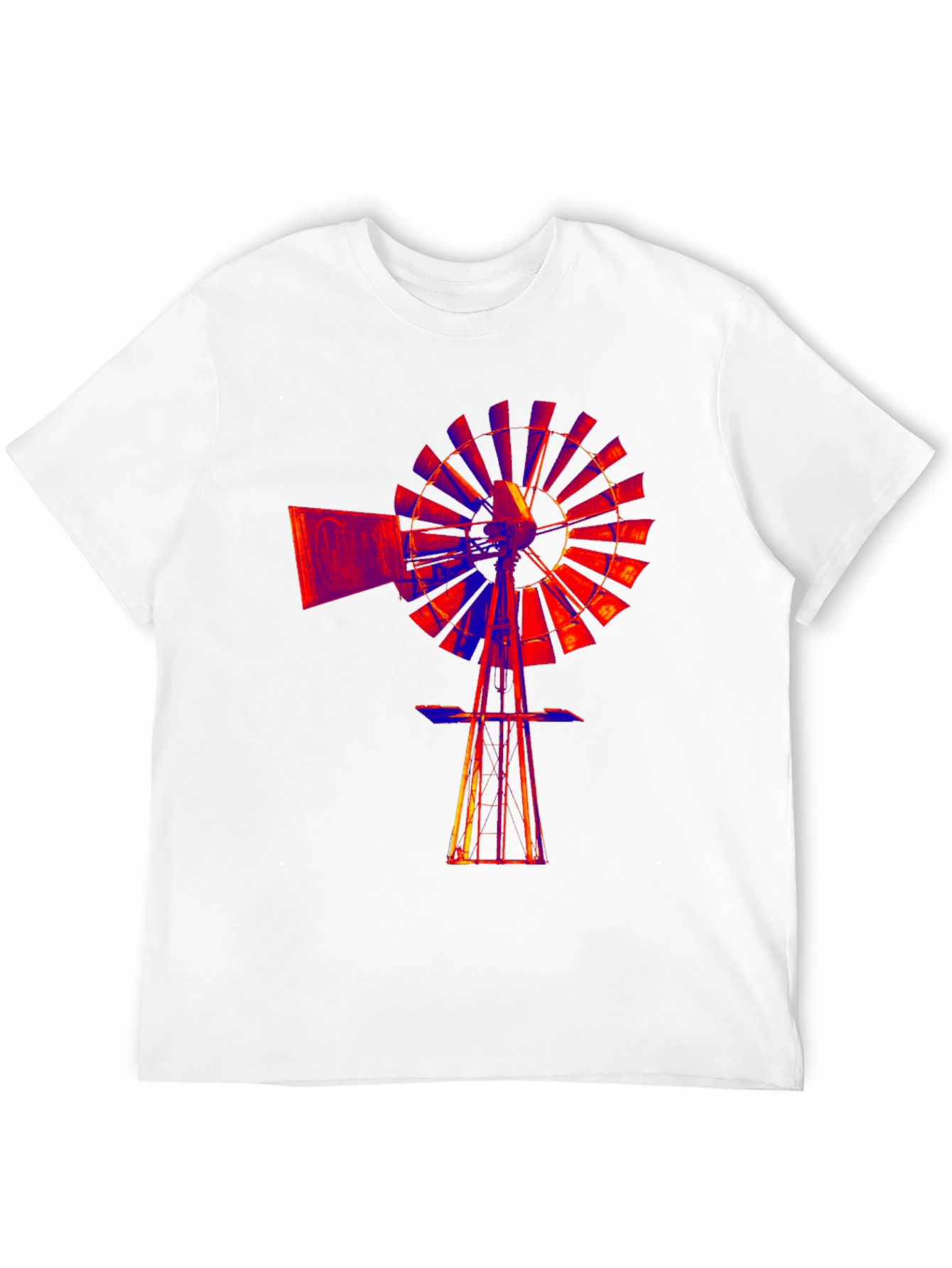 Abstract Windmill Graphic Black T-Shirt