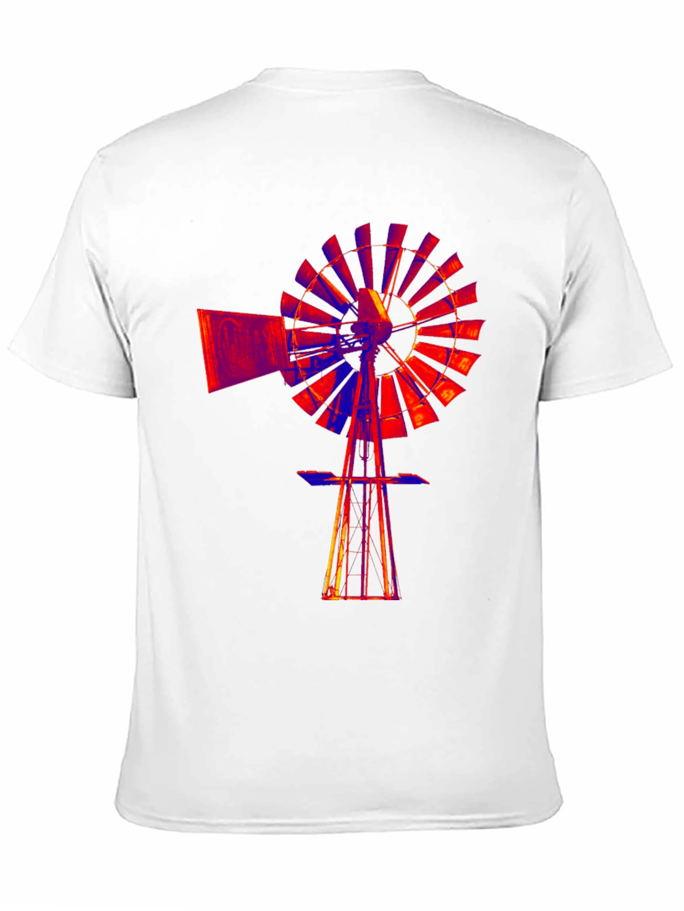 Abstract Windmill Graphic Black T-Shirt