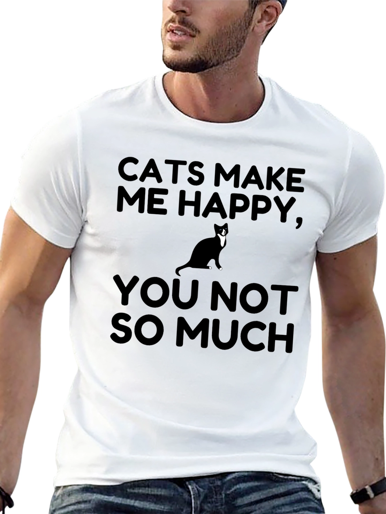Cats Make Me Happy Graphic T-Shirt