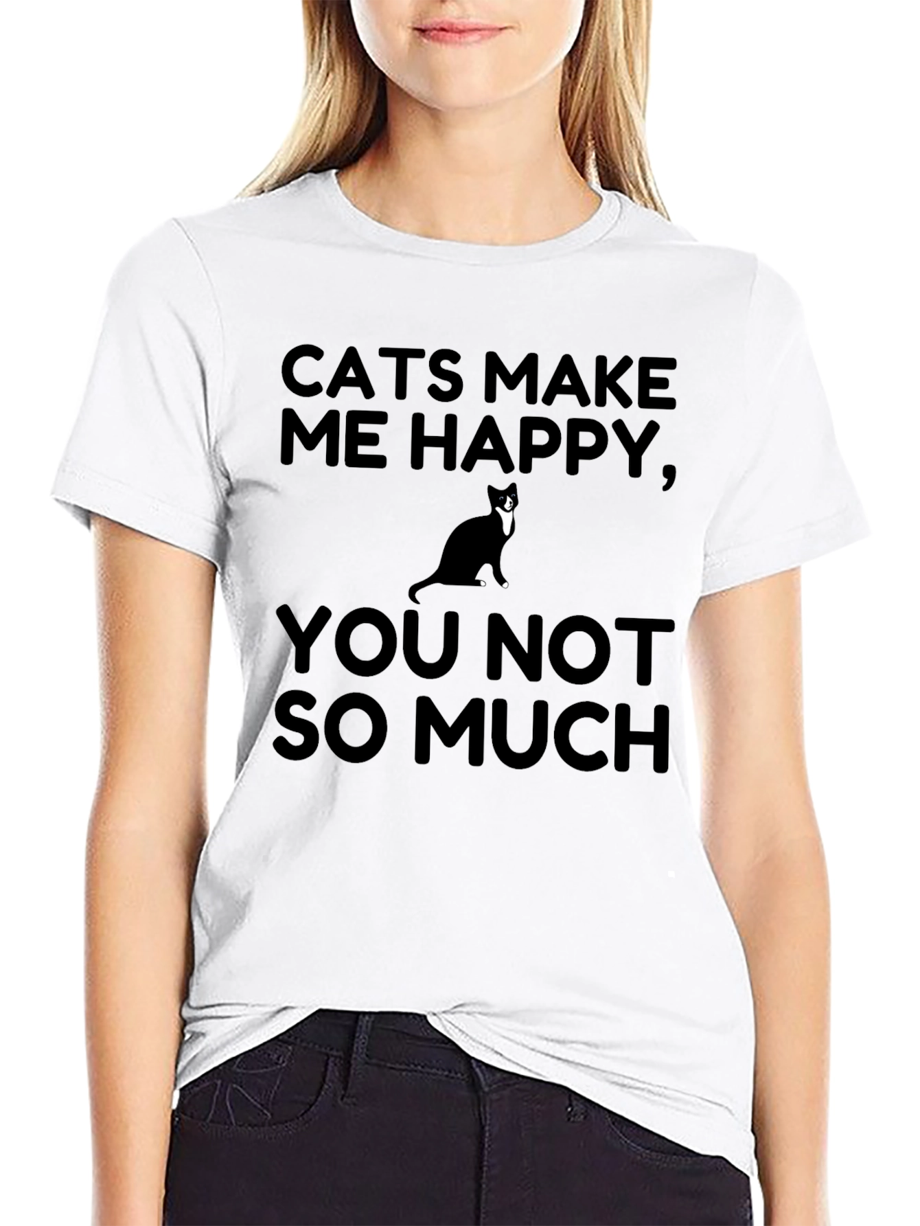 Cats Make Me Happy Graphic T-Shirt