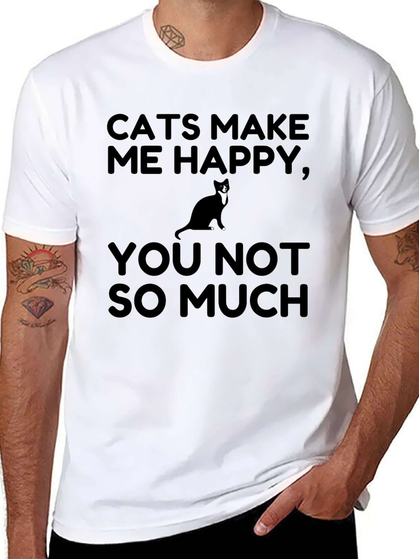 Cats Make Me Happy Graphic T-Shirt