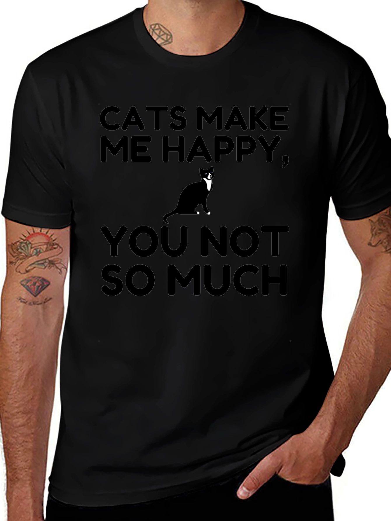 Cats Make Me Happy Graphic T-Shirt