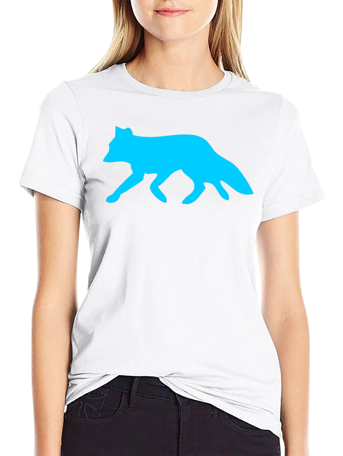 Fox Silhouette Graphic Tee - Cool Animal Print Shirt