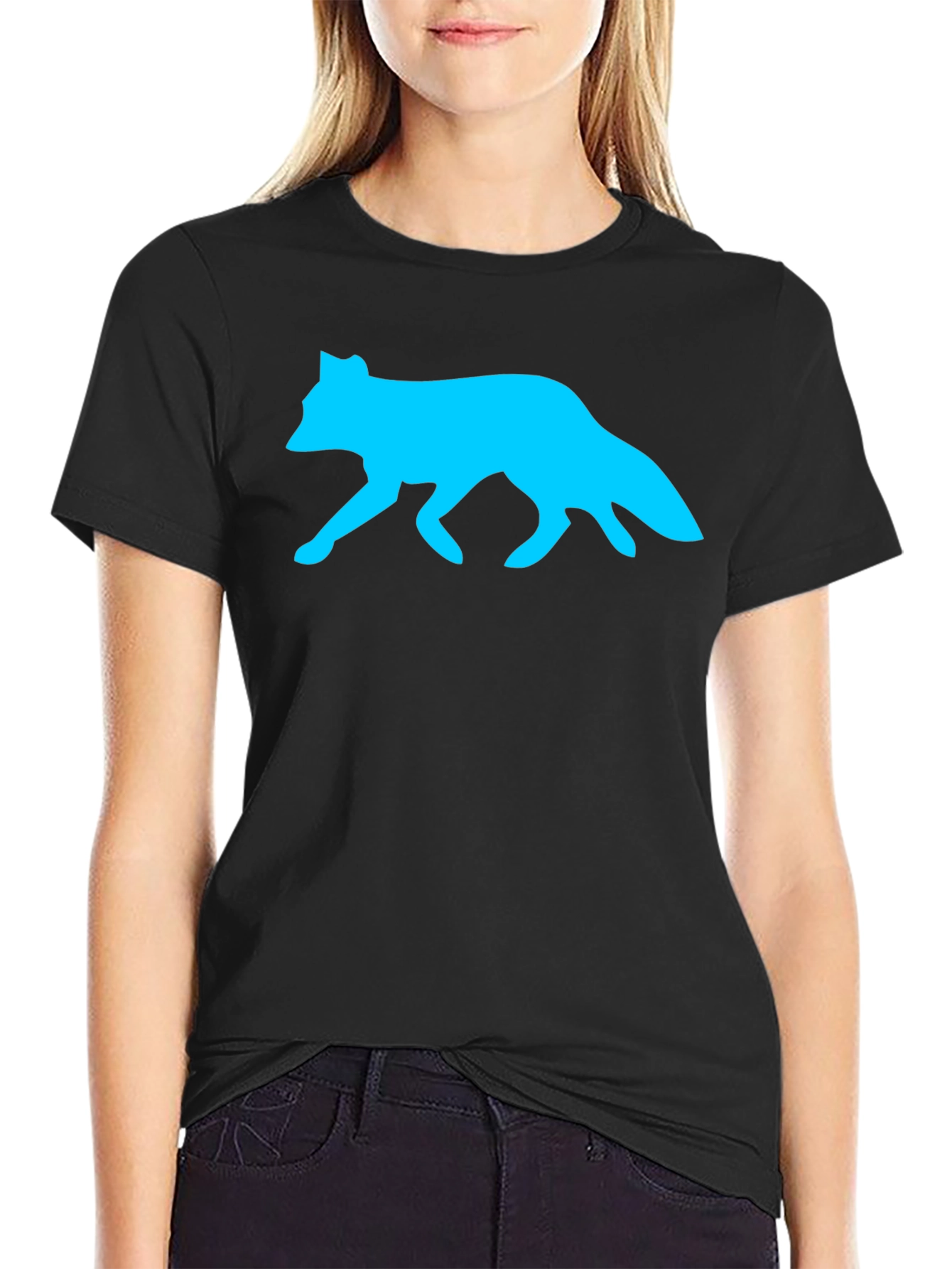 Fox Silhouette Graphic Tee - Cool Animal Print Shirt