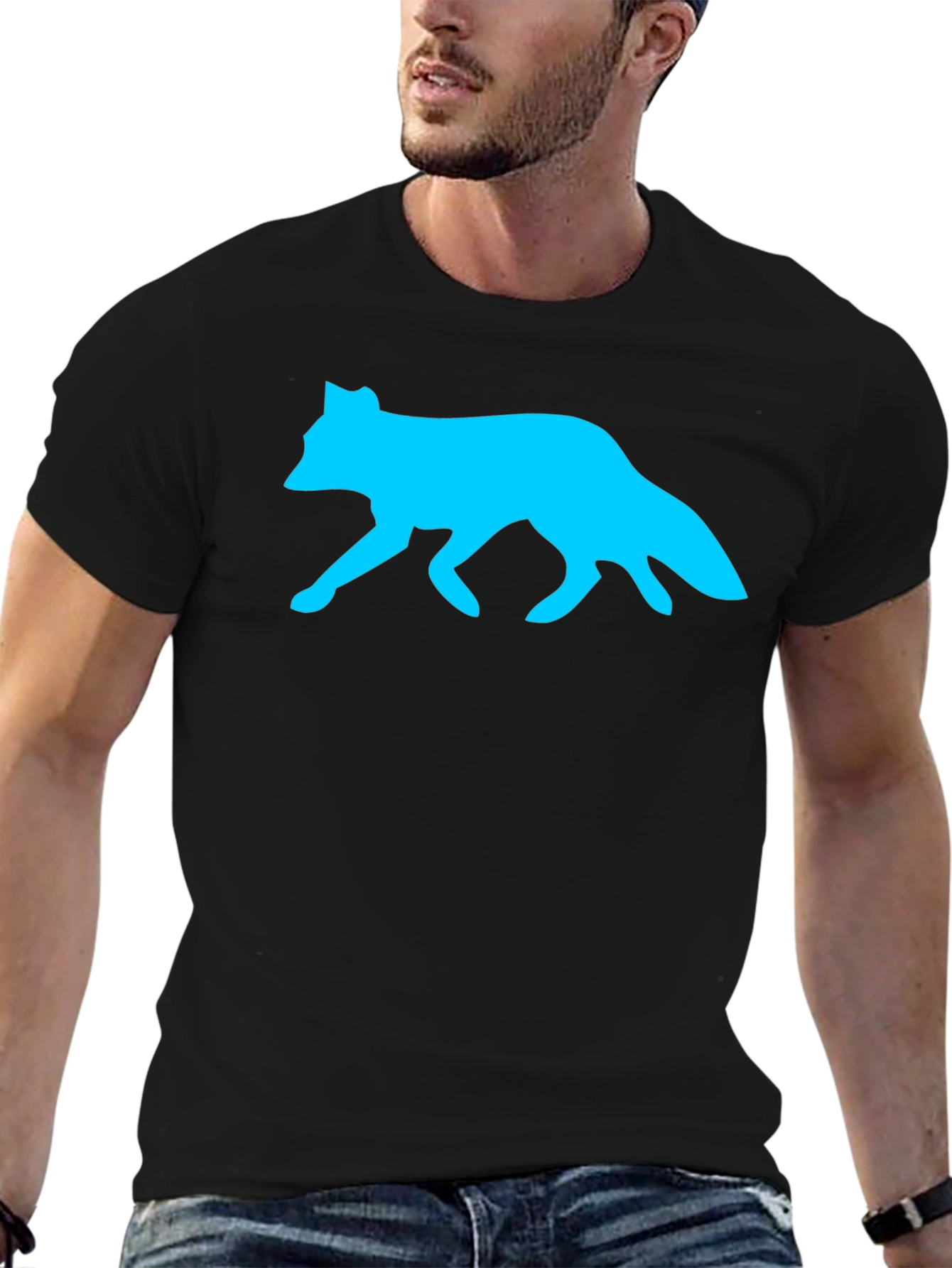 Fox Silhouette Graphic Tee - Cool Animal Print Shirt