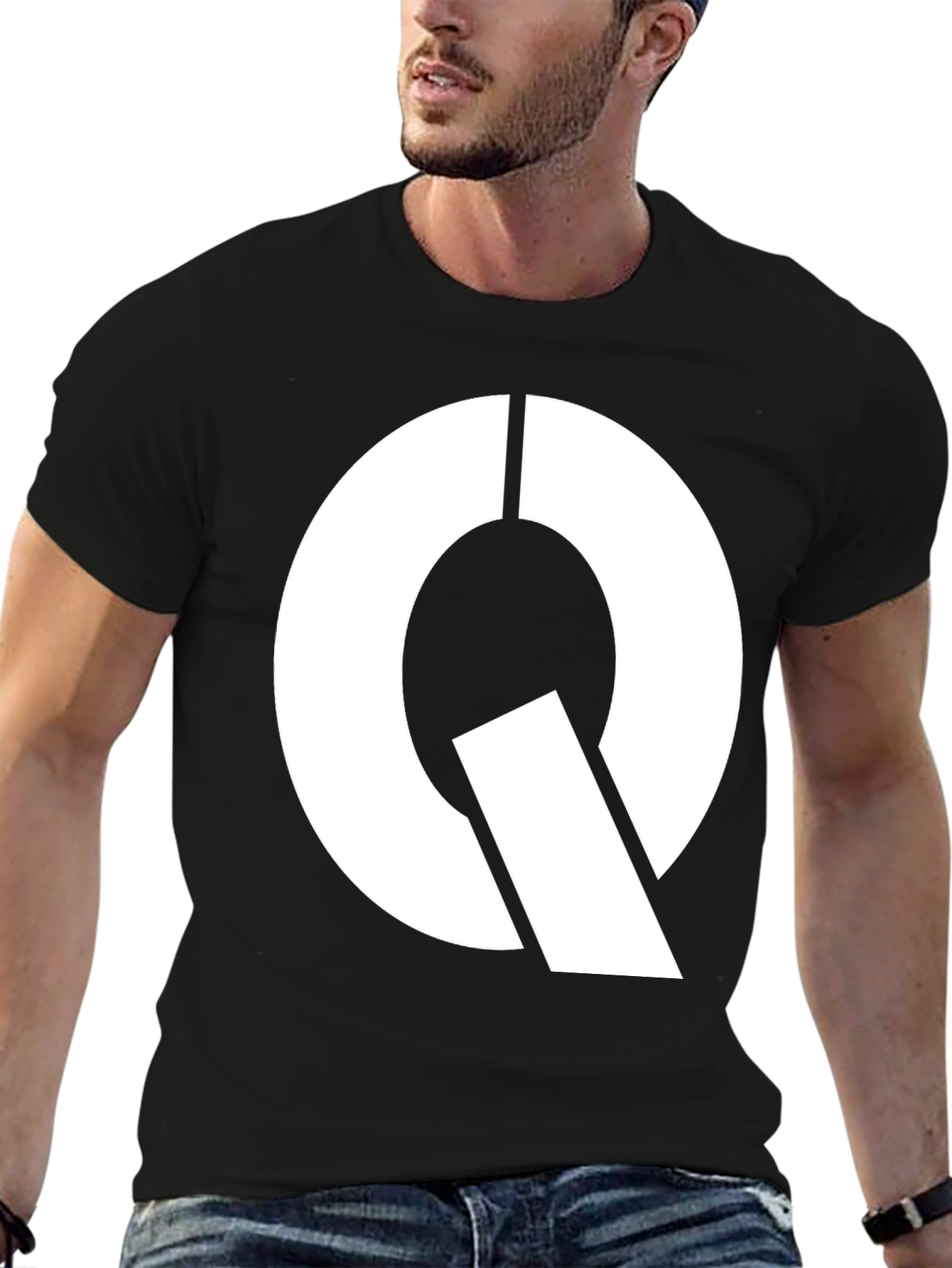 Modern Q Graphic Black T-Shirt