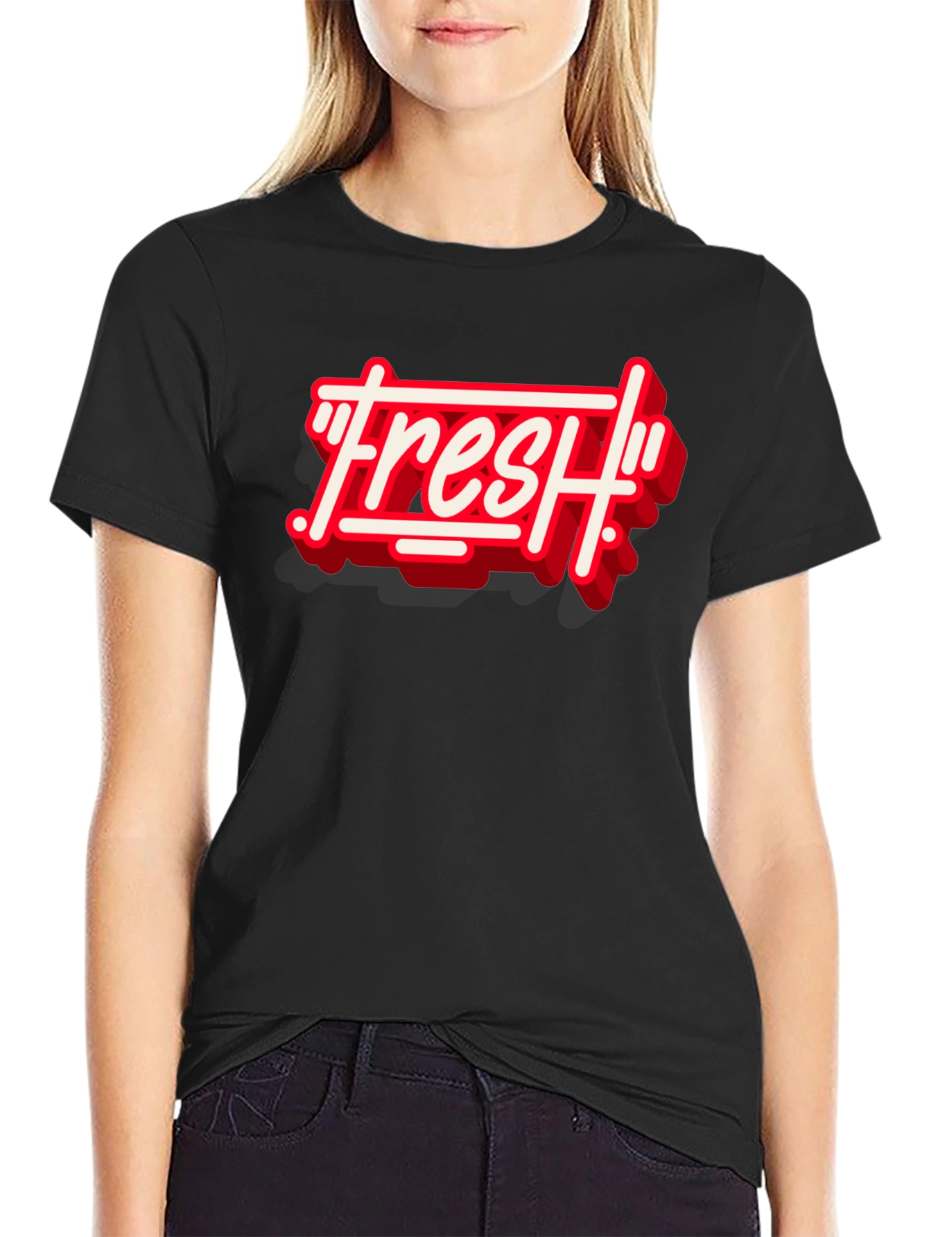 Fresh Graphic Print Crew Neck T-Shirt