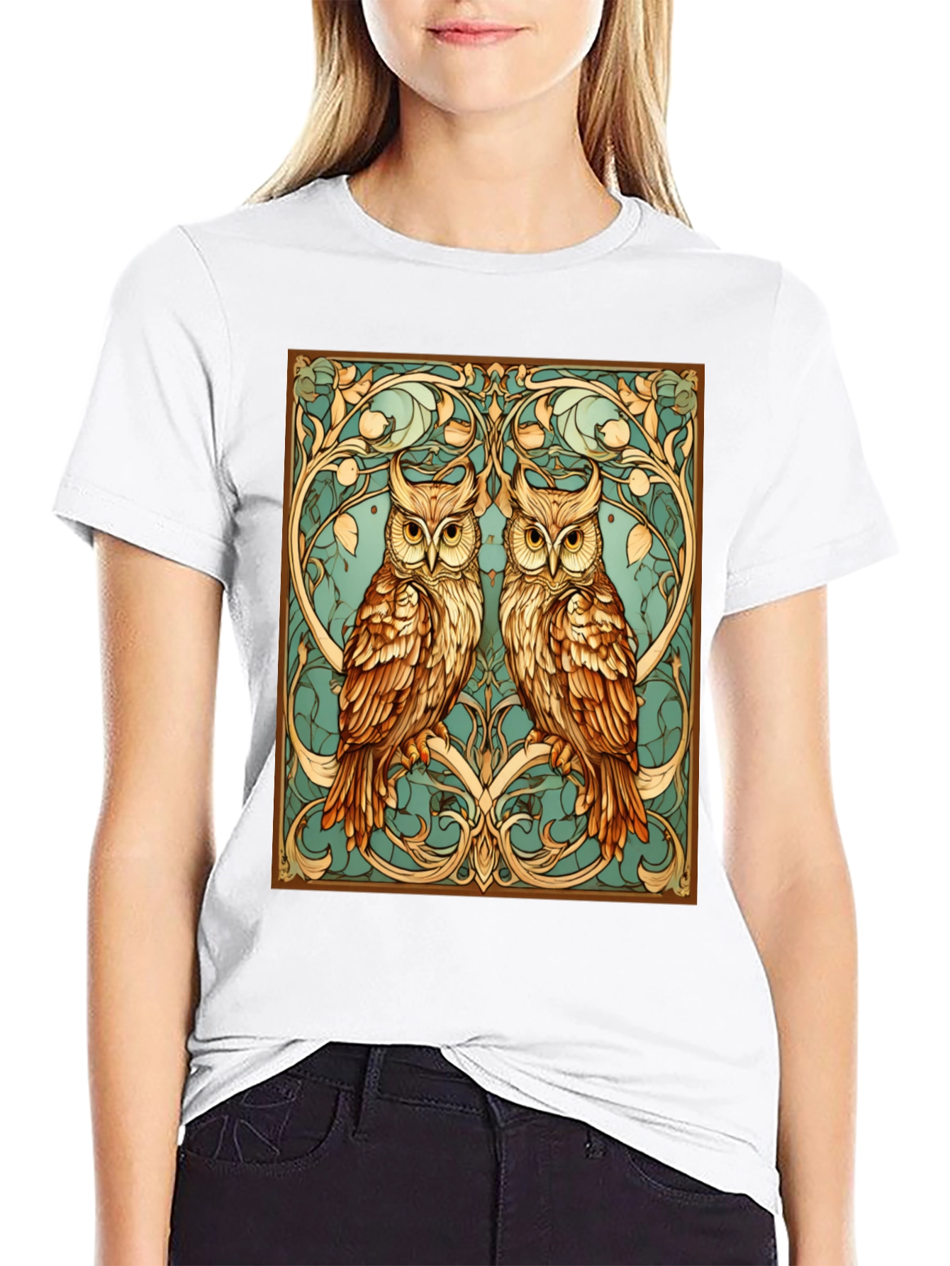 Owl Art Nouveau Graphic Tee