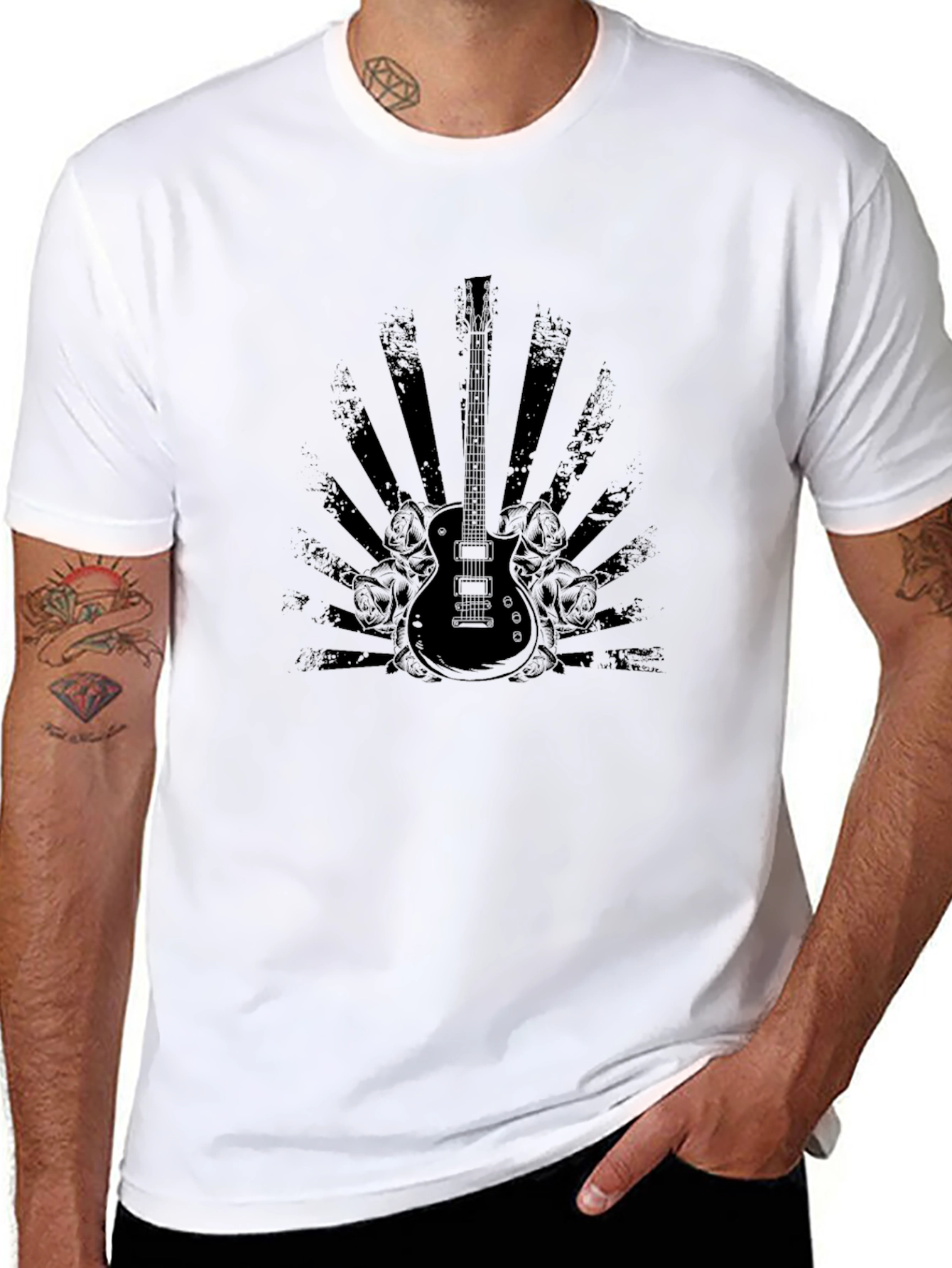 Guitar Graphic T-Shirt - Black
