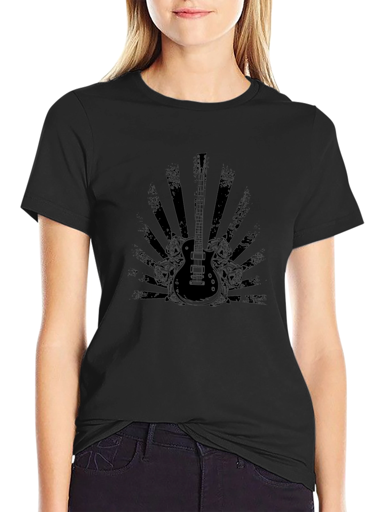 Guitar Graphic T-Shirt - Black