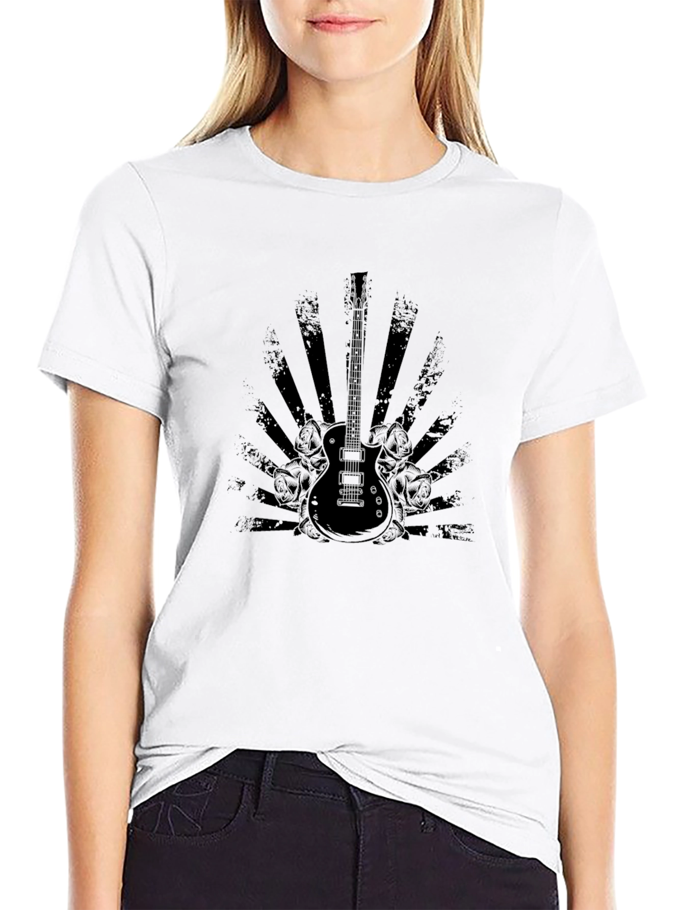 Guitar Graphic T-Shirt - Black