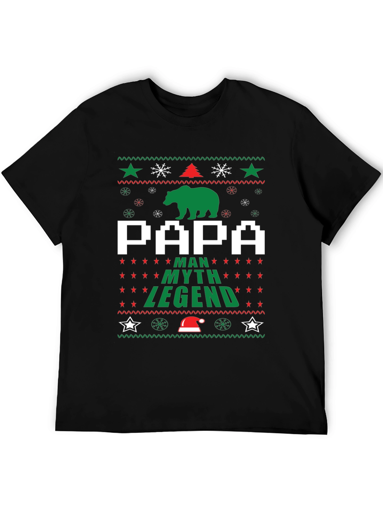 Papa Man Myth Legend Christmas Holiday Ugly T-Shirt