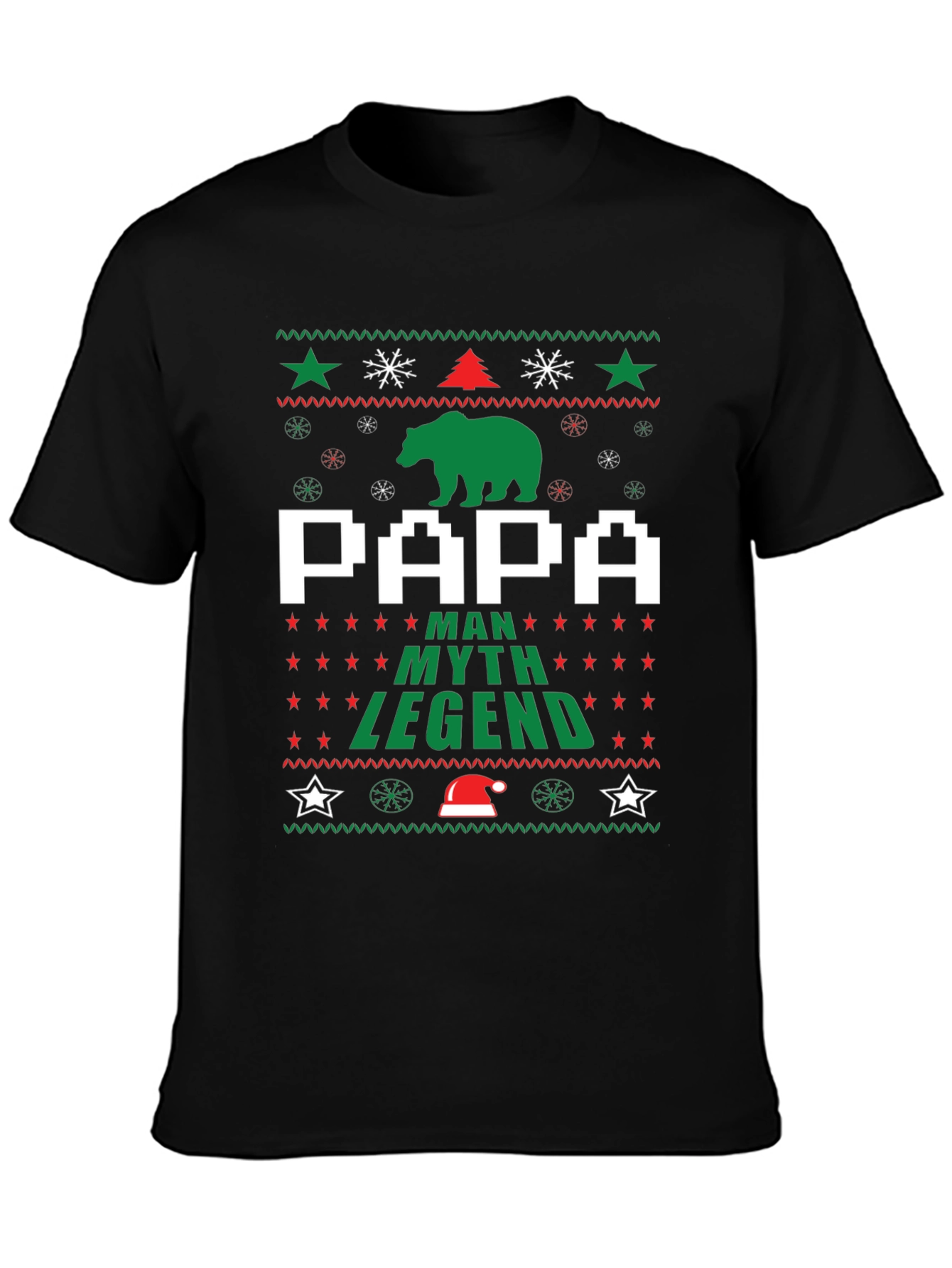 Papa Man Myth Legend Christmas Holiday Ugly T-Shirt