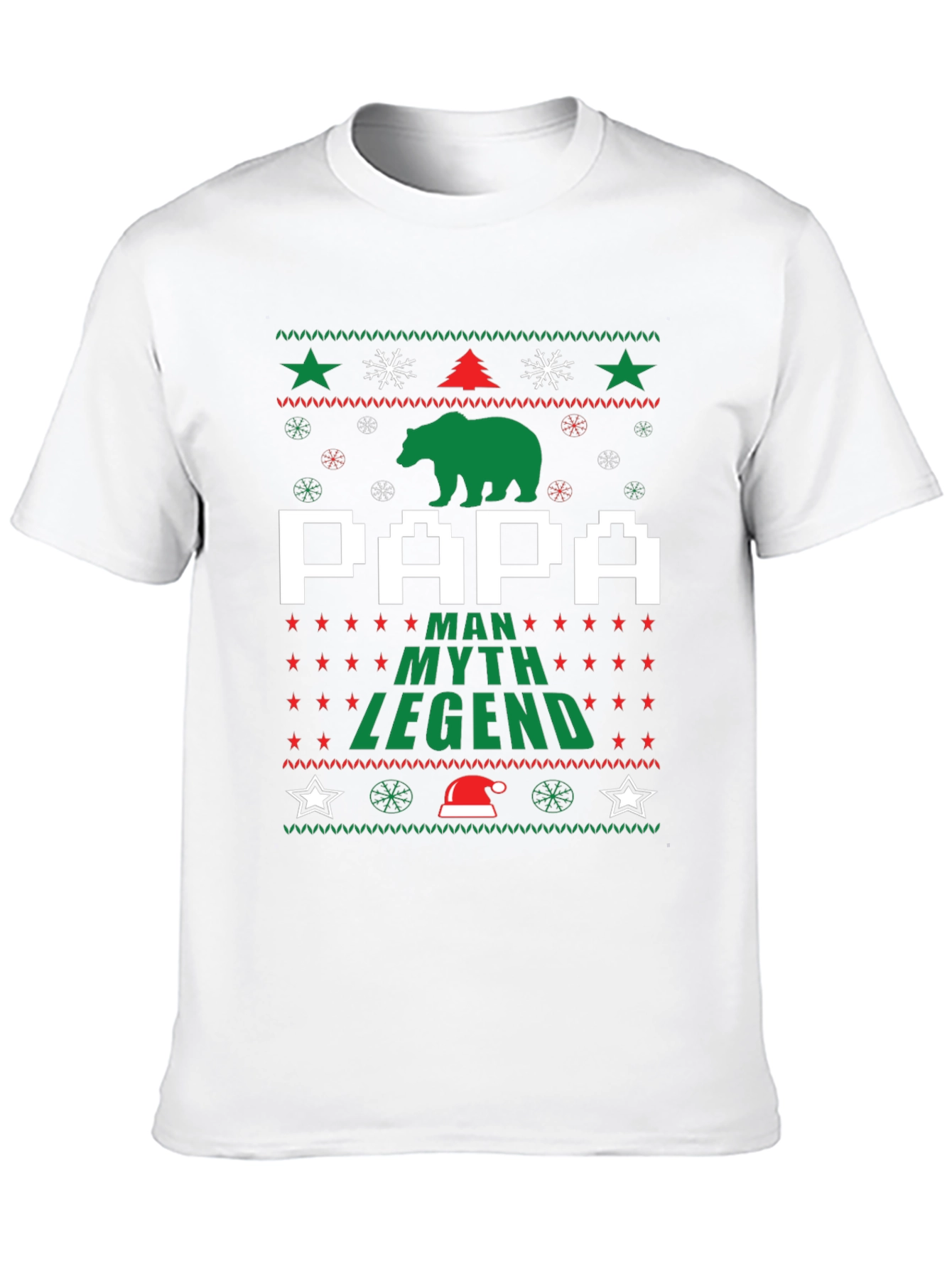 Papa Man Myth Legend Christmas Holiday Ugly T-Shirt
