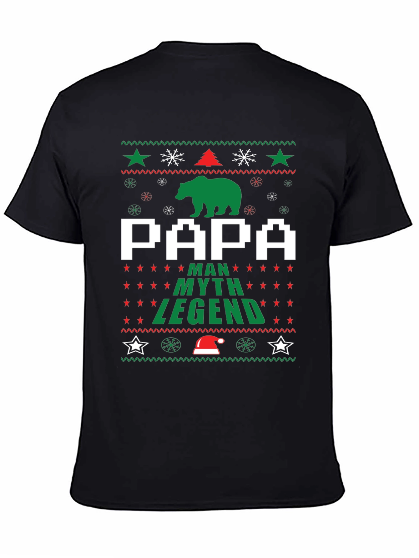 Papa Man Myth Legend Christmas Holiday Ugly T-Shirt