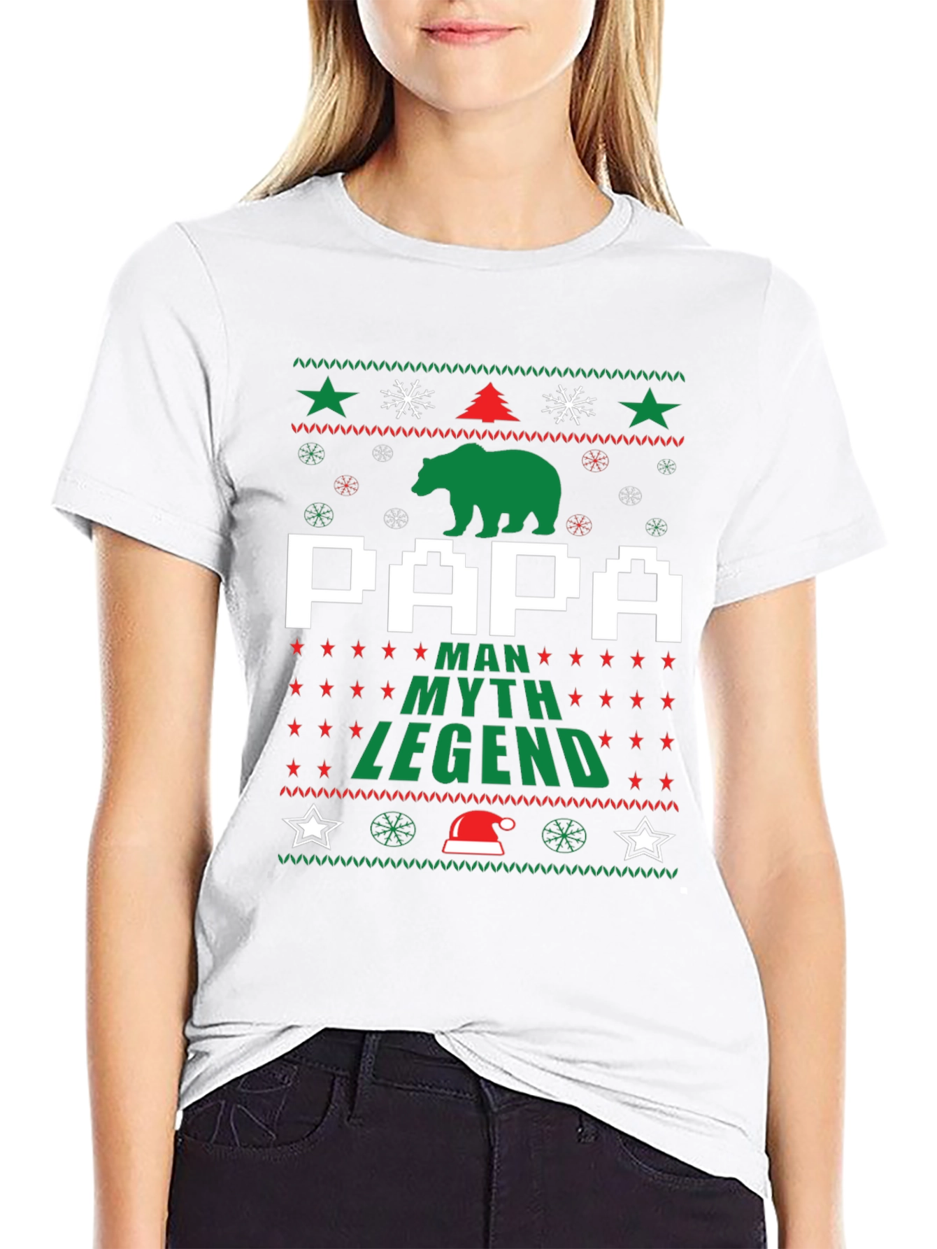 Papa Man Myth Legend Christmas Holiday Ugly T-Shirt