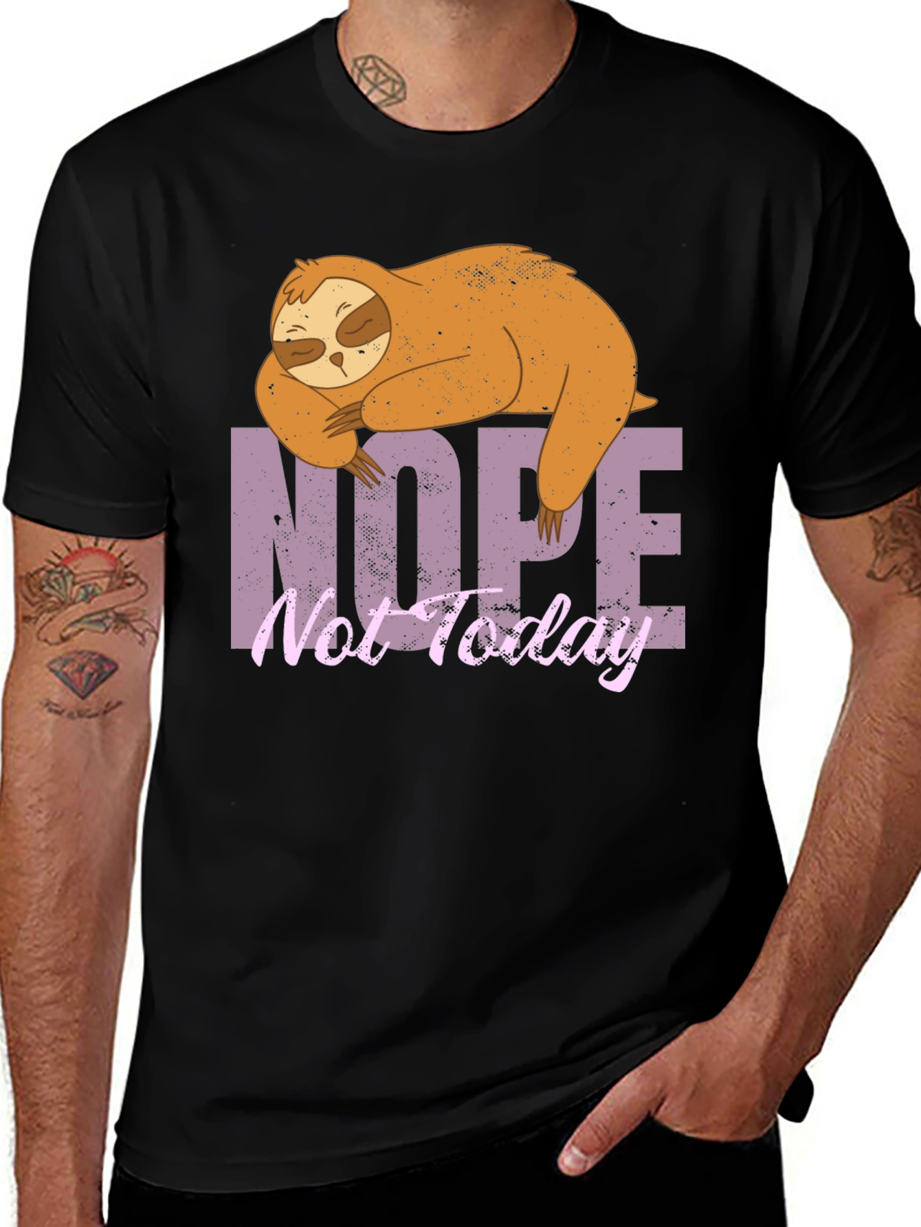 Nope Not Today Sloth Graphic T-Shirt