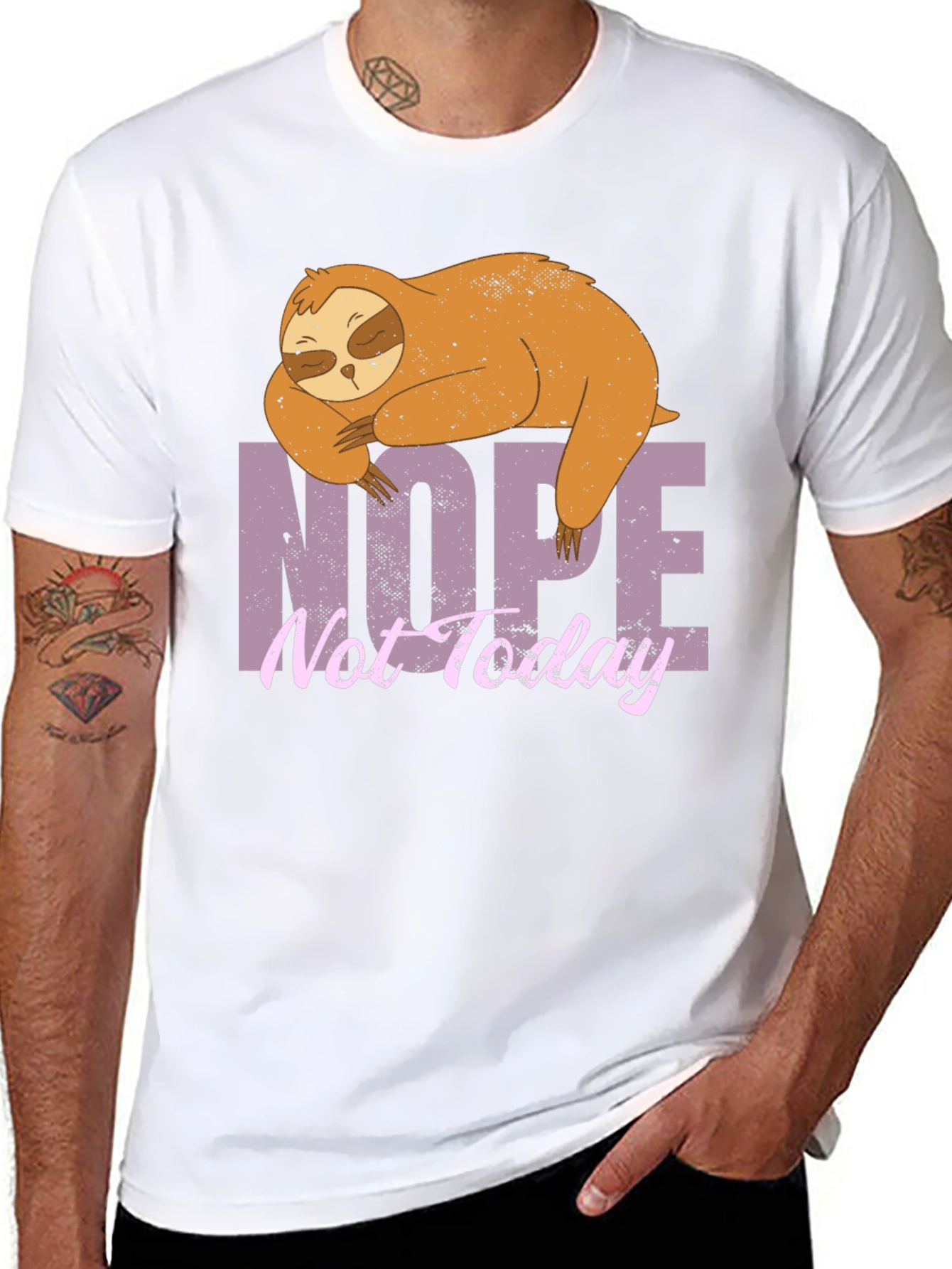 Nope Not Today Sloth Graphic T-Shirt