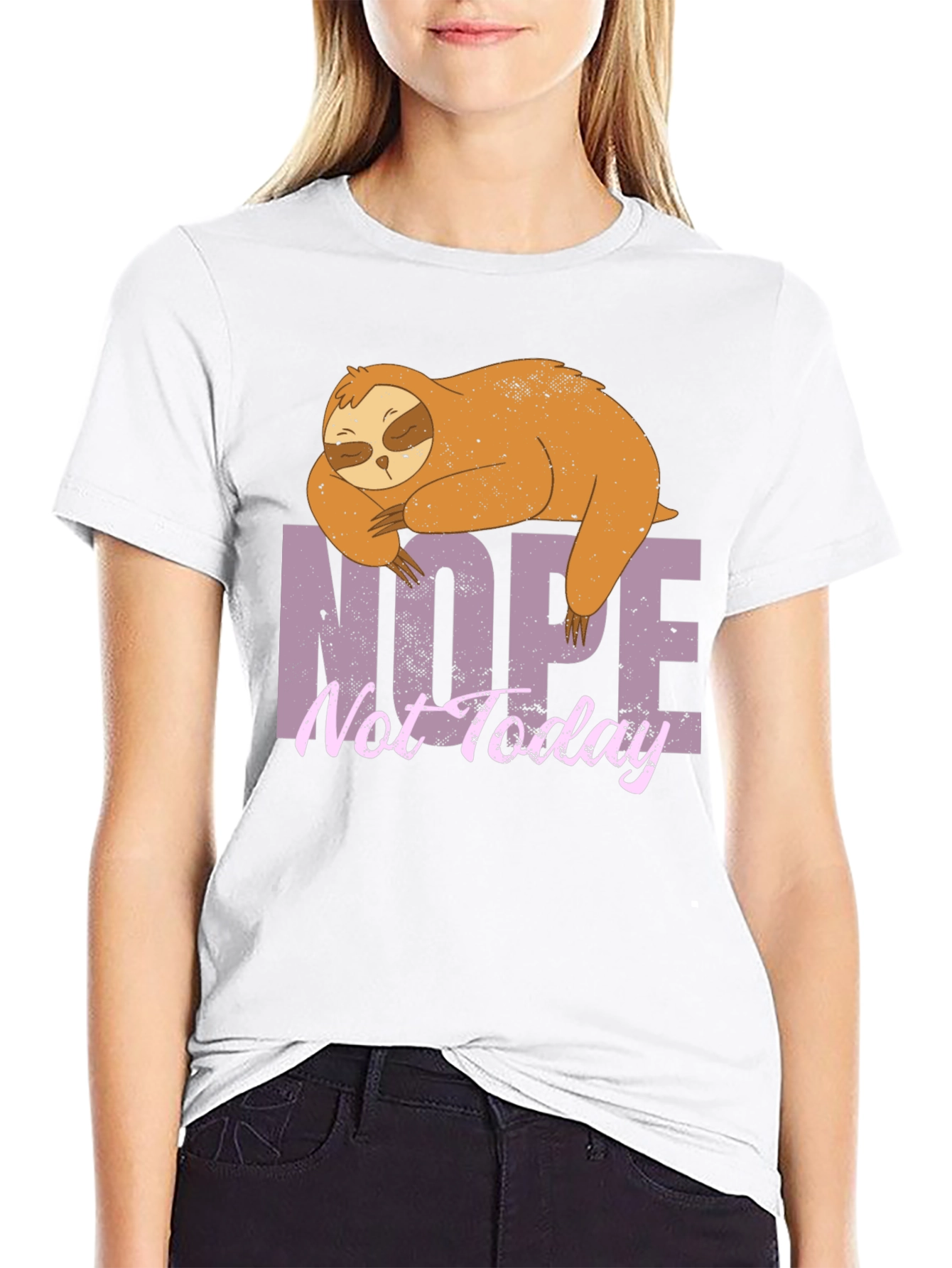 Nope Not Today Sloth Graphic T-Shirt