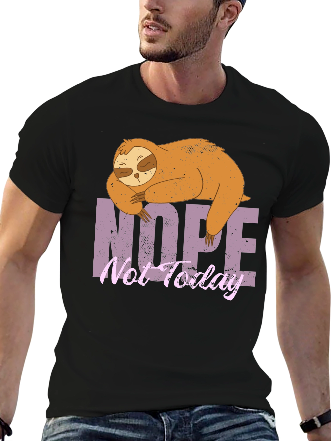 Nope Not Today Sloth Graphic T-Shirt