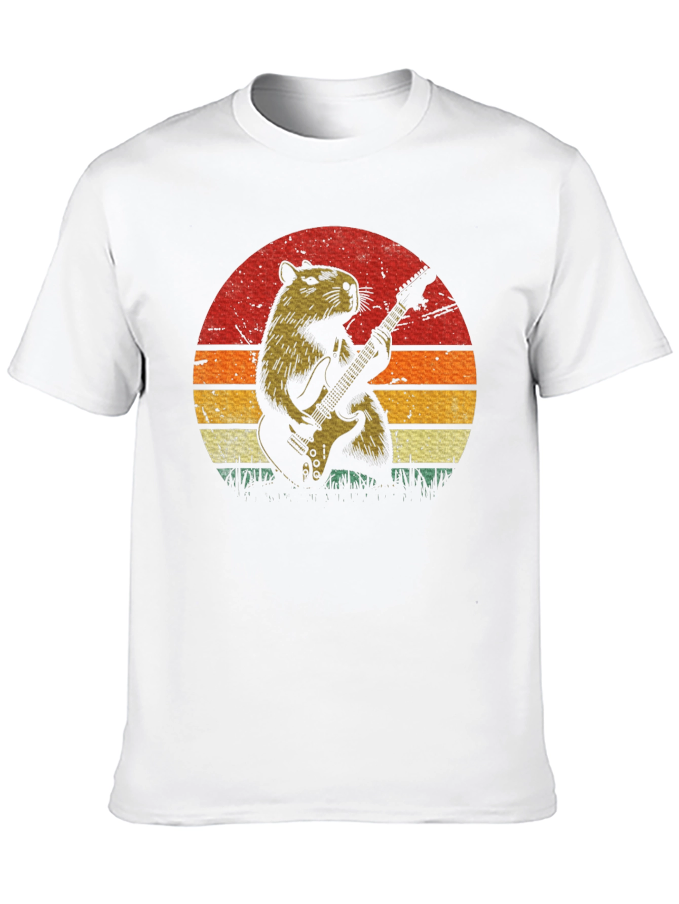 Capybara Guitarist T-Shirt - Retro Style