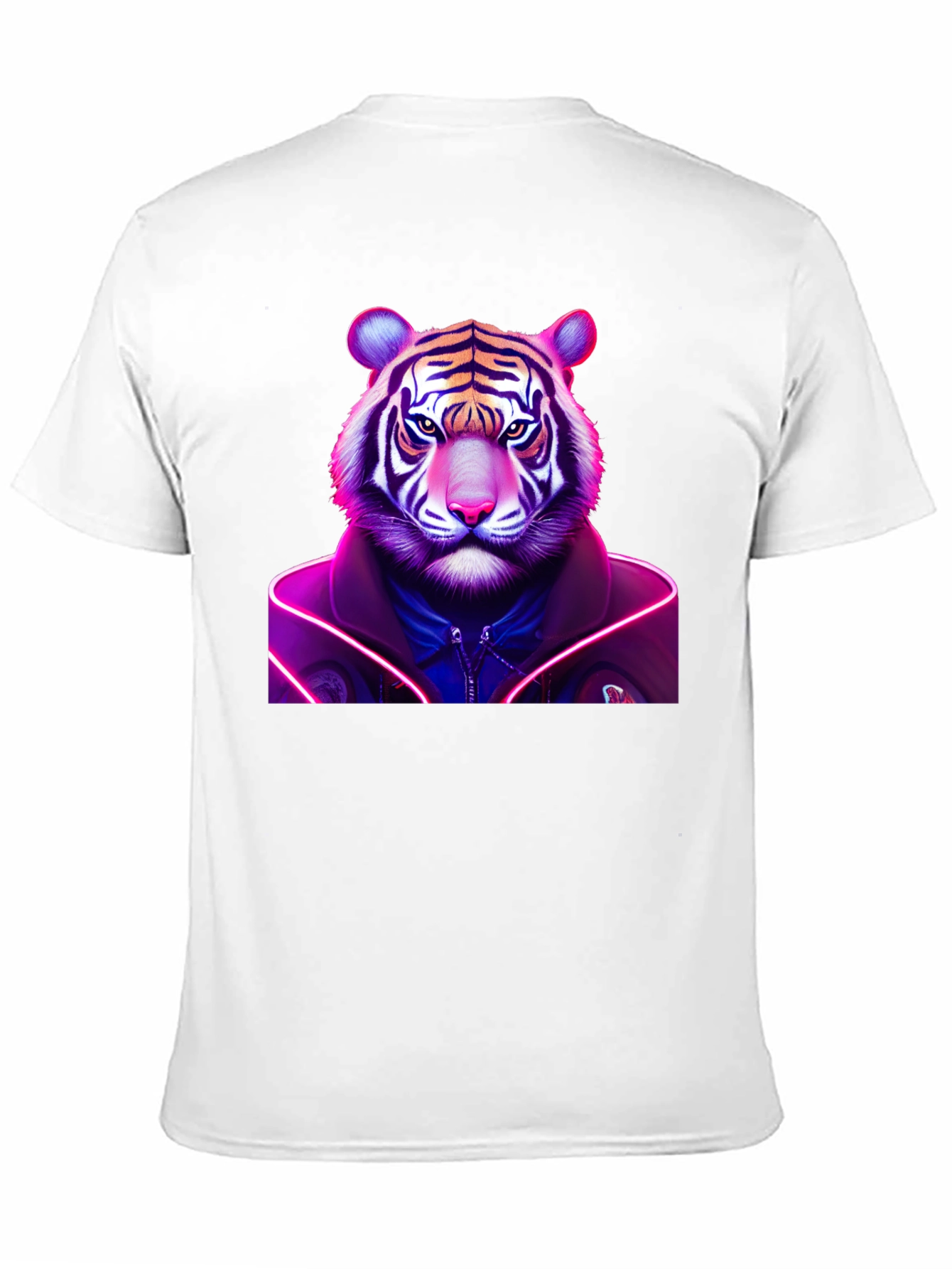 Neon Tiger Graphic Tee - Black Cotton Comfort