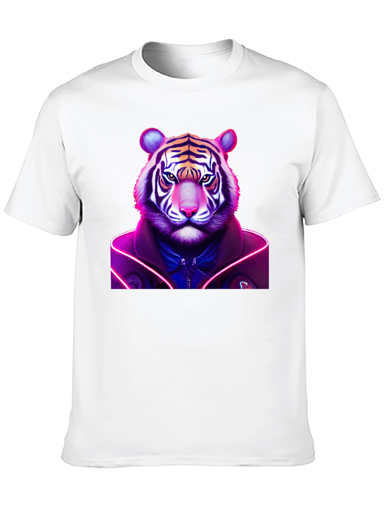 Neon Tiger Graphic Tee - Black Cotton Comfort