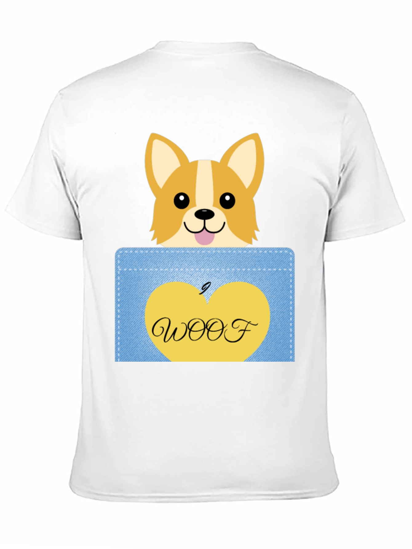 Cute Corgi Pocket T-Shirt - Woof!
