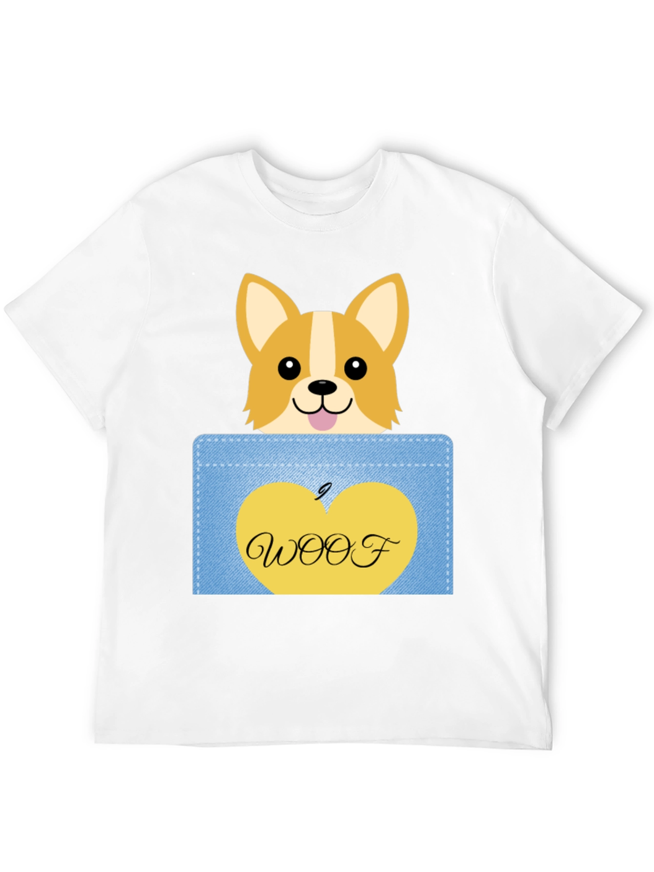 Cute Corgi Pocket T-Shirt - Woof!