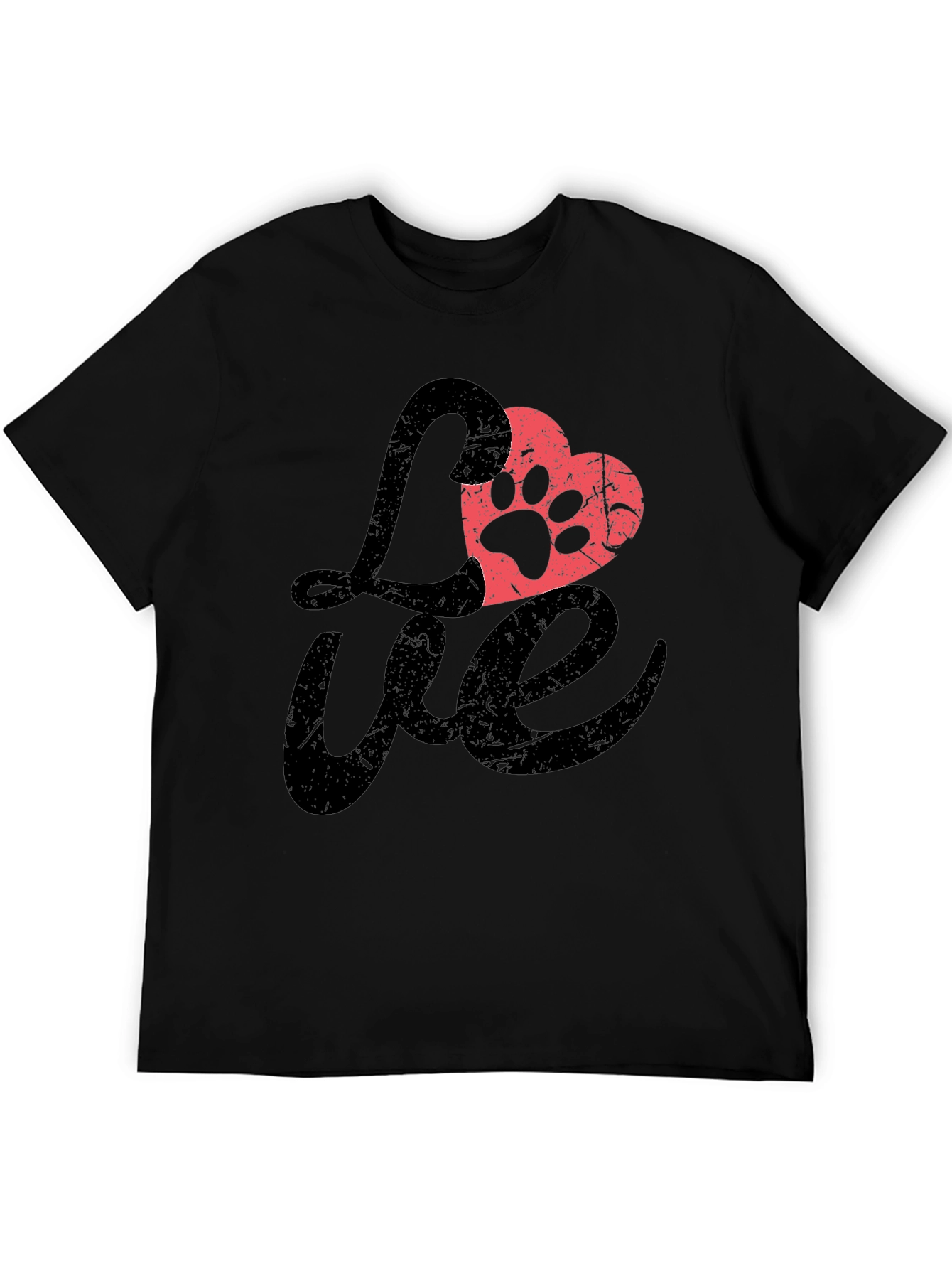 Love Paw Print Heart Graphic T-Shirt