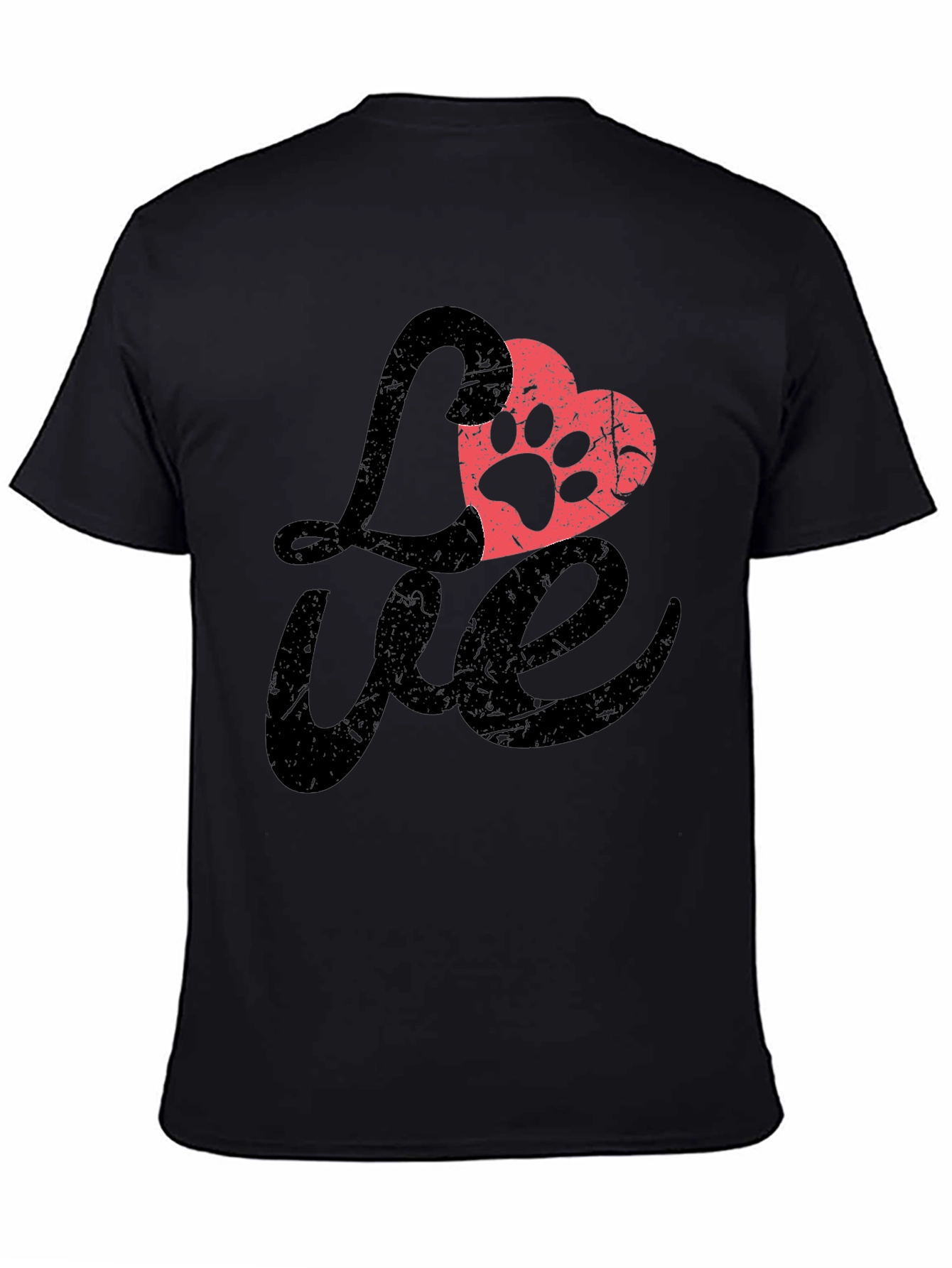 Love Paw Print Heart Graphic T-Shirt