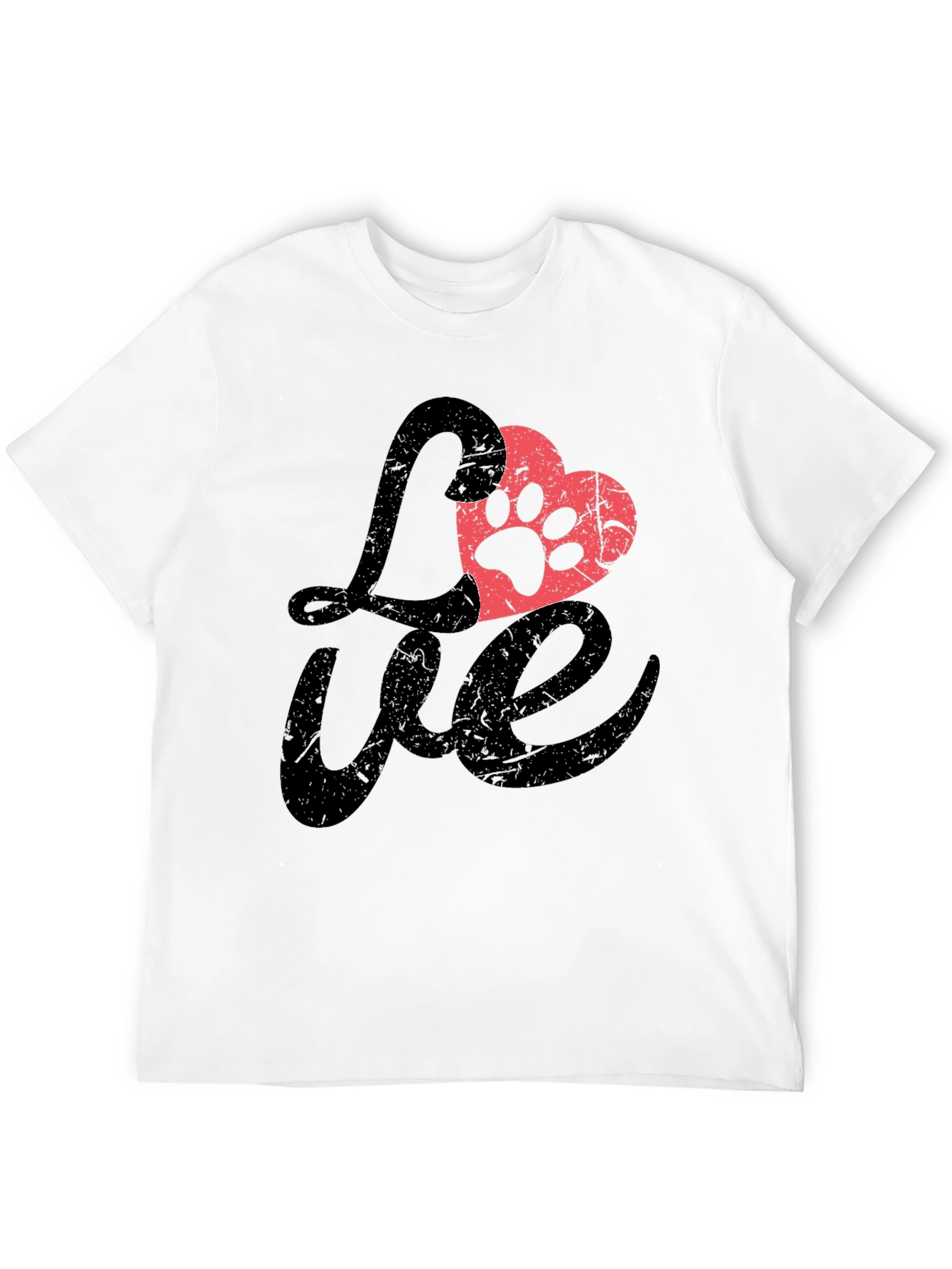 Love Paw Print Heart Graphic T-Shirt