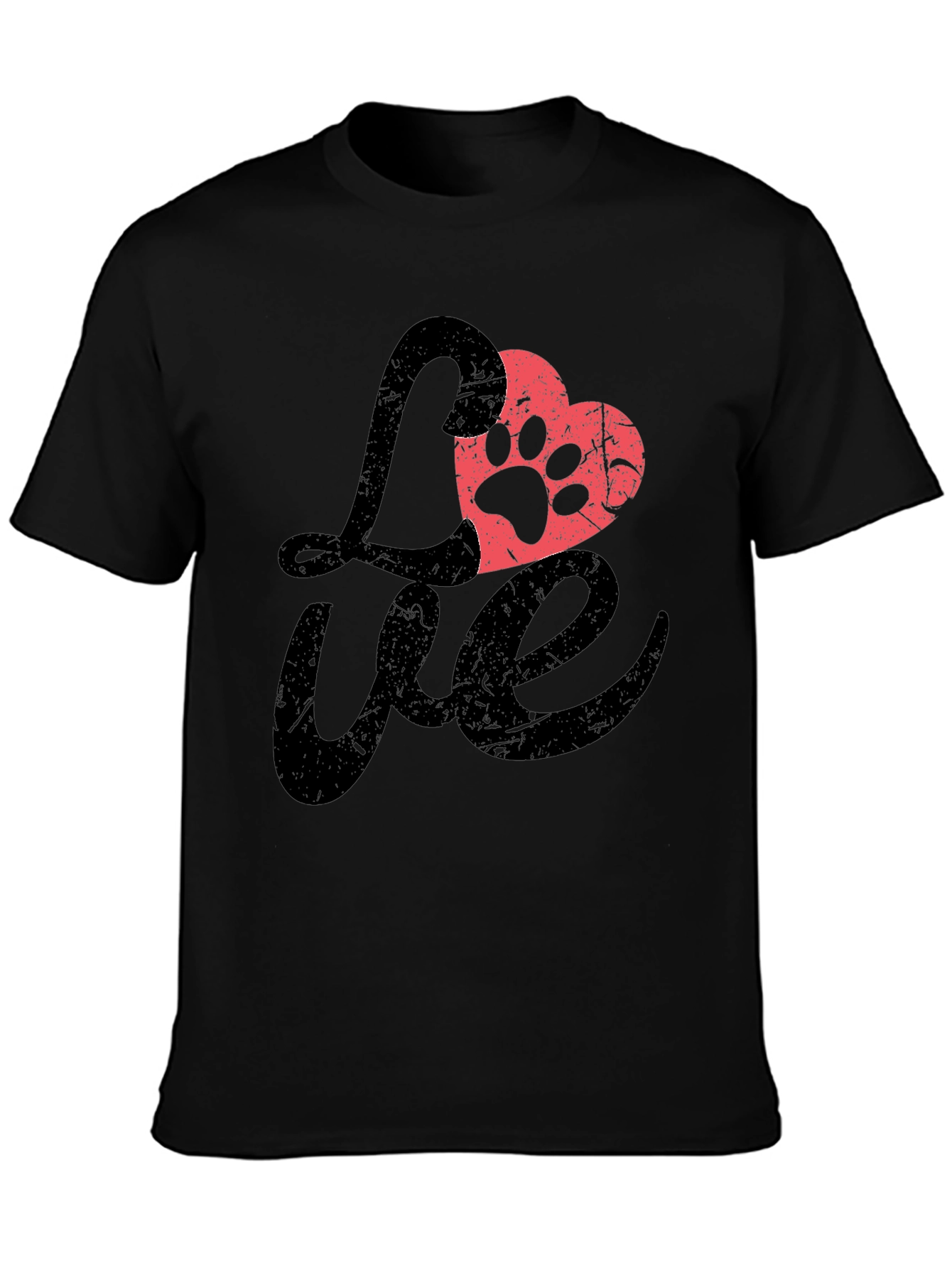 Love Paw Print Heart Graphic T-Shirt