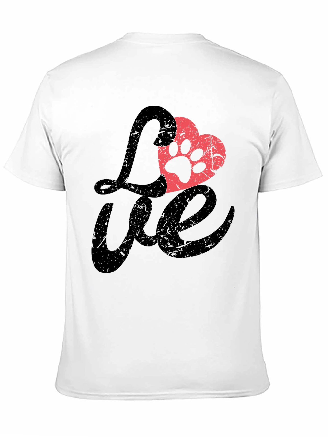 Love Paw Print Heart Graphic T-Shirt