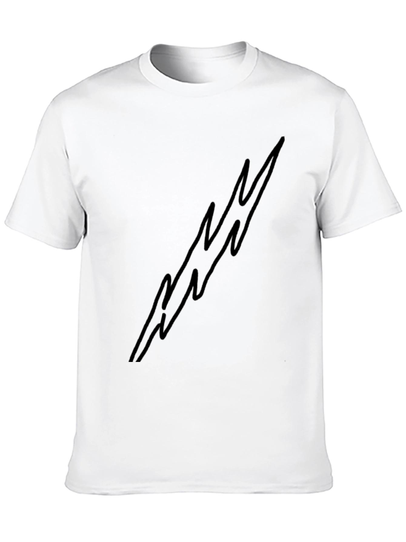 Mens Black Lightning Bolt Graphic Tee
