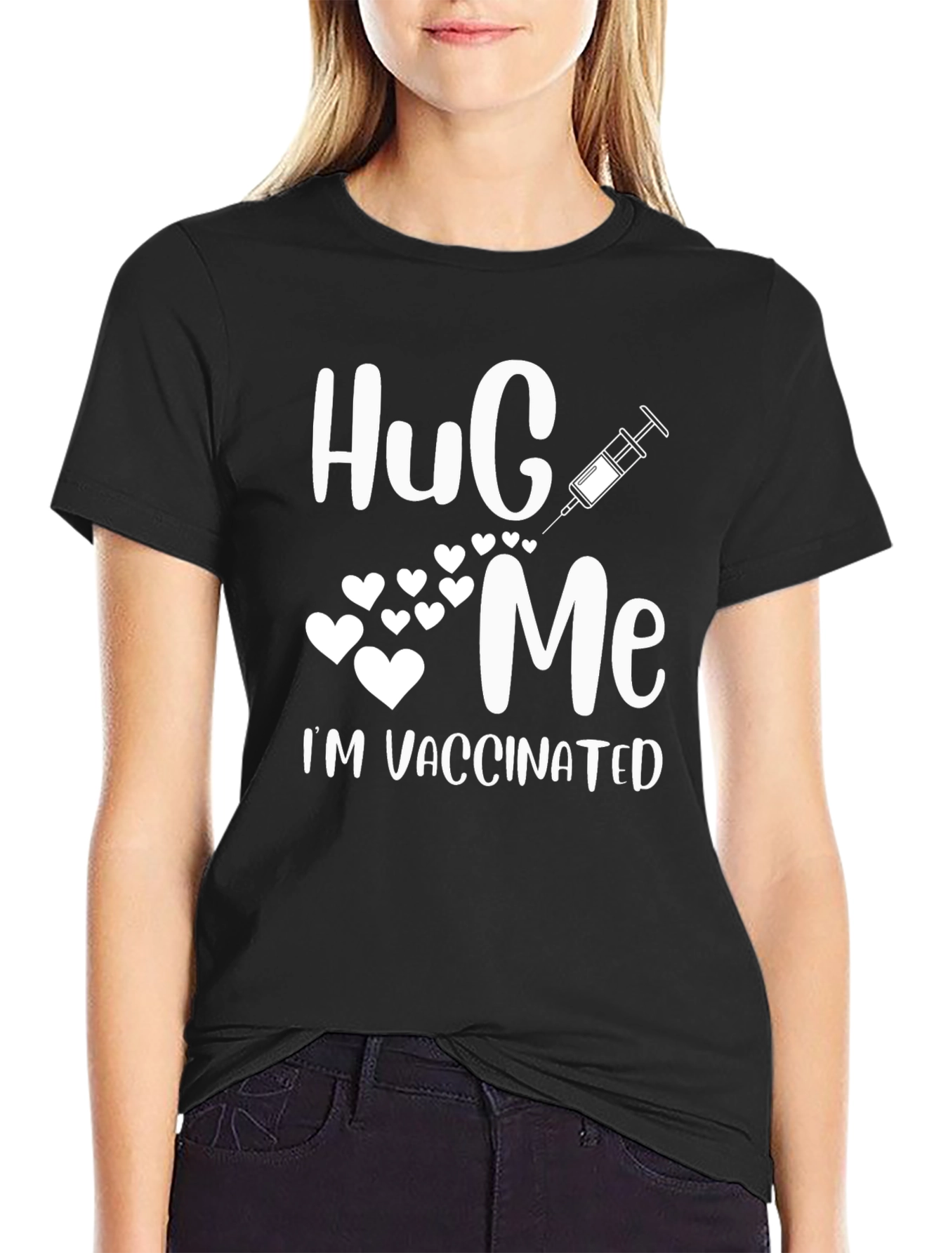 Hug Me Im Vaccinated Graphic T-Shirt