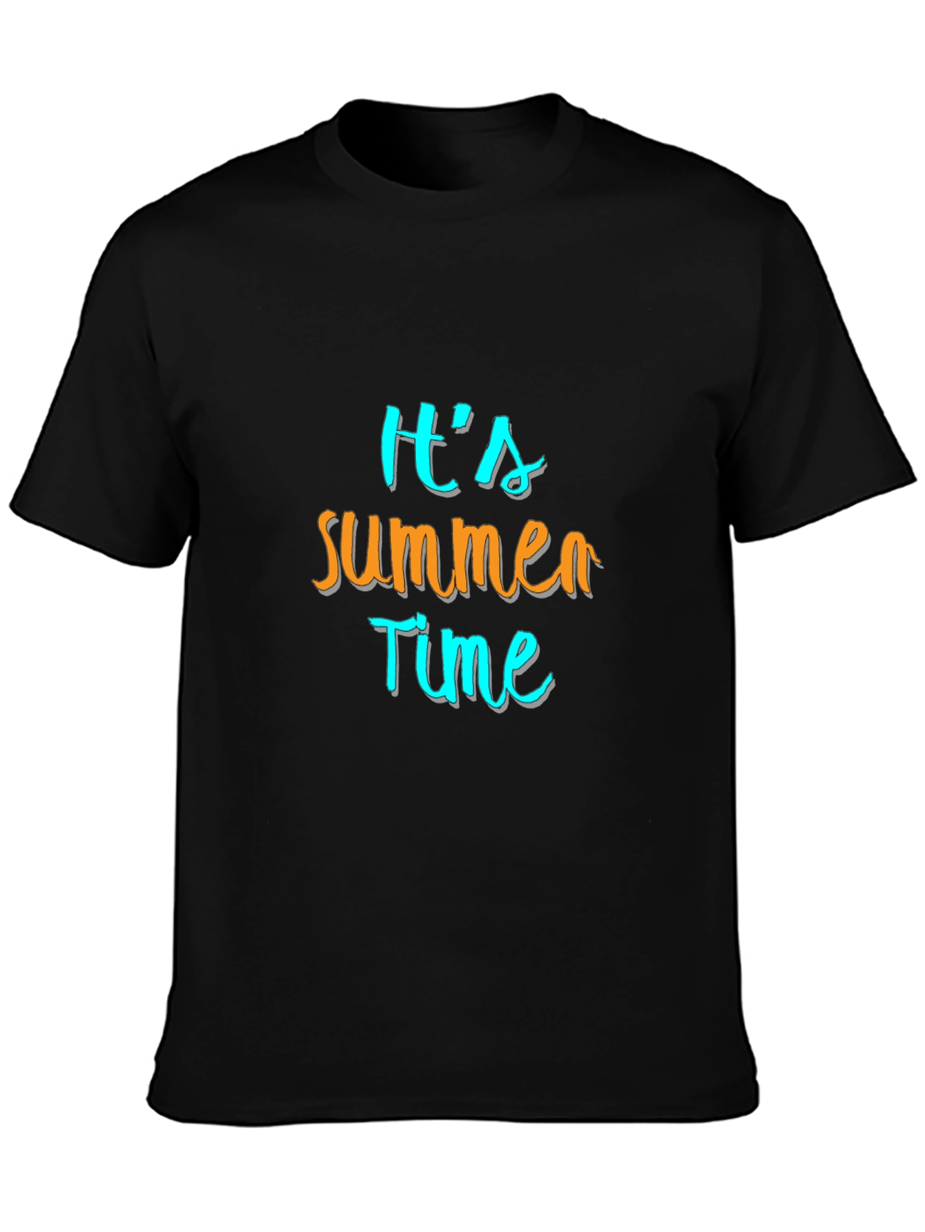Its Summer Time Mens Black Graphic Tee
