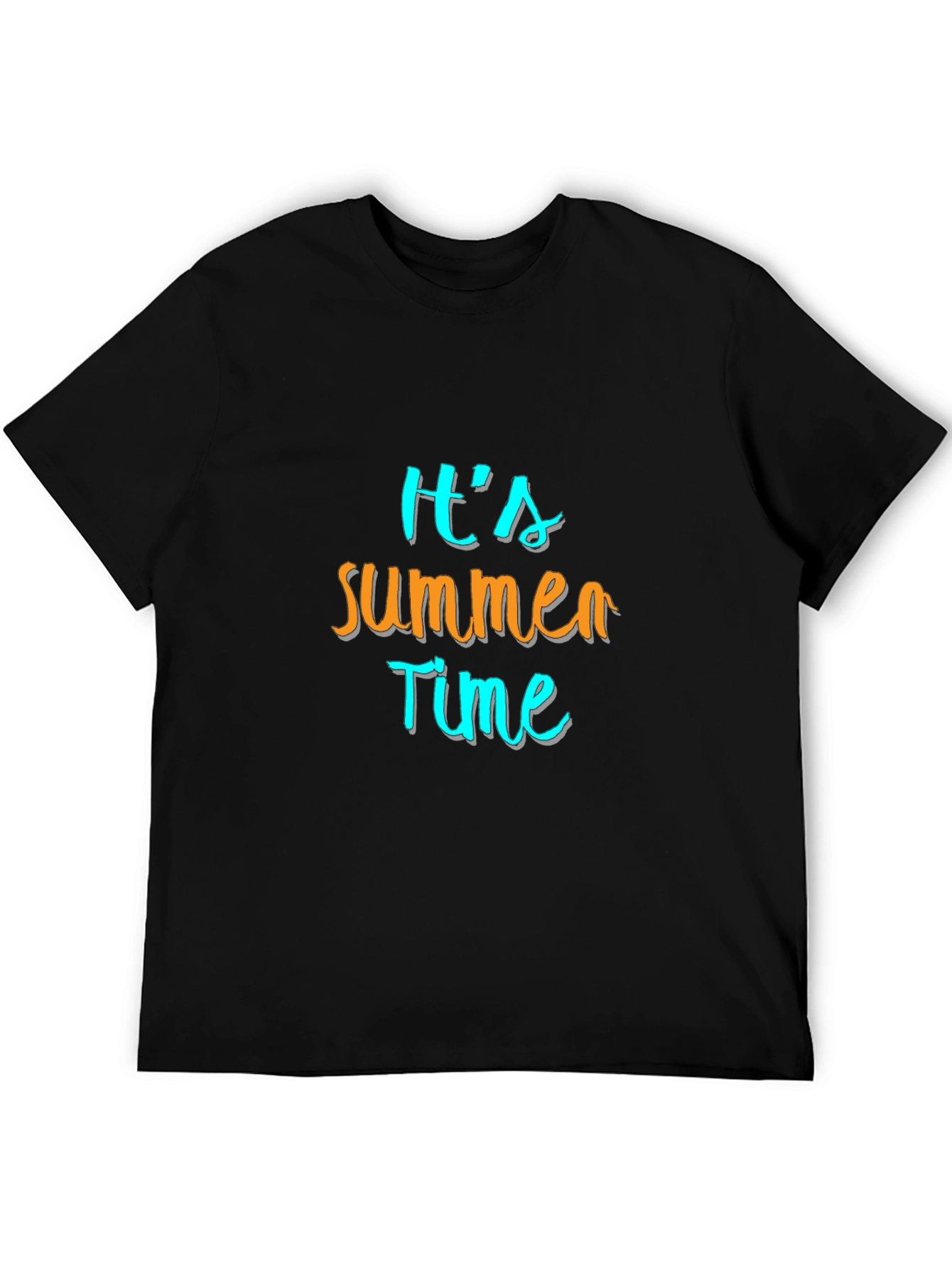 Its Summer Time Mens Black Graphic Tee