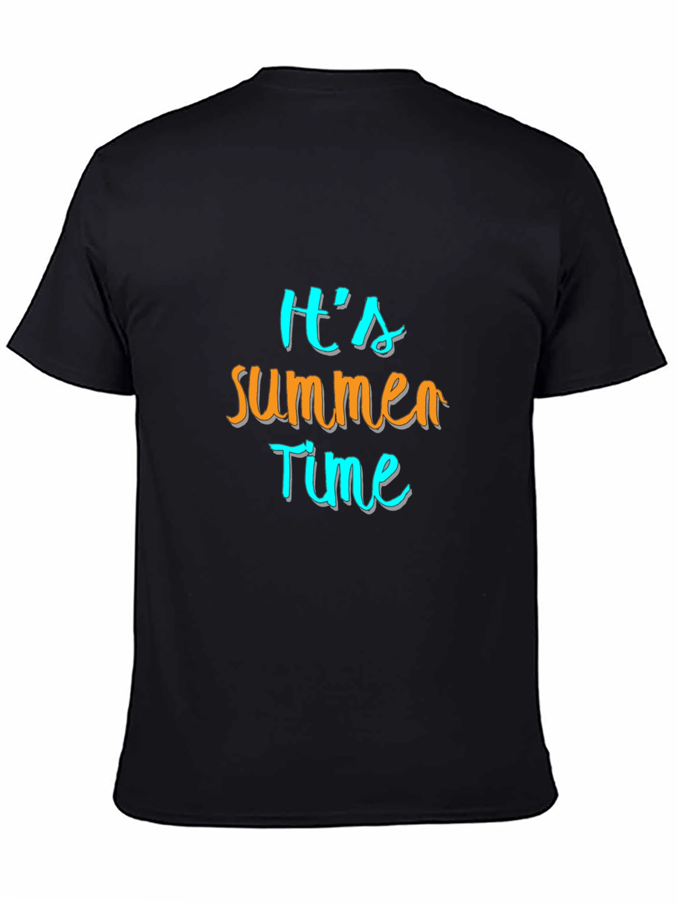 Its Summer Time Mens Black Graphic Tee