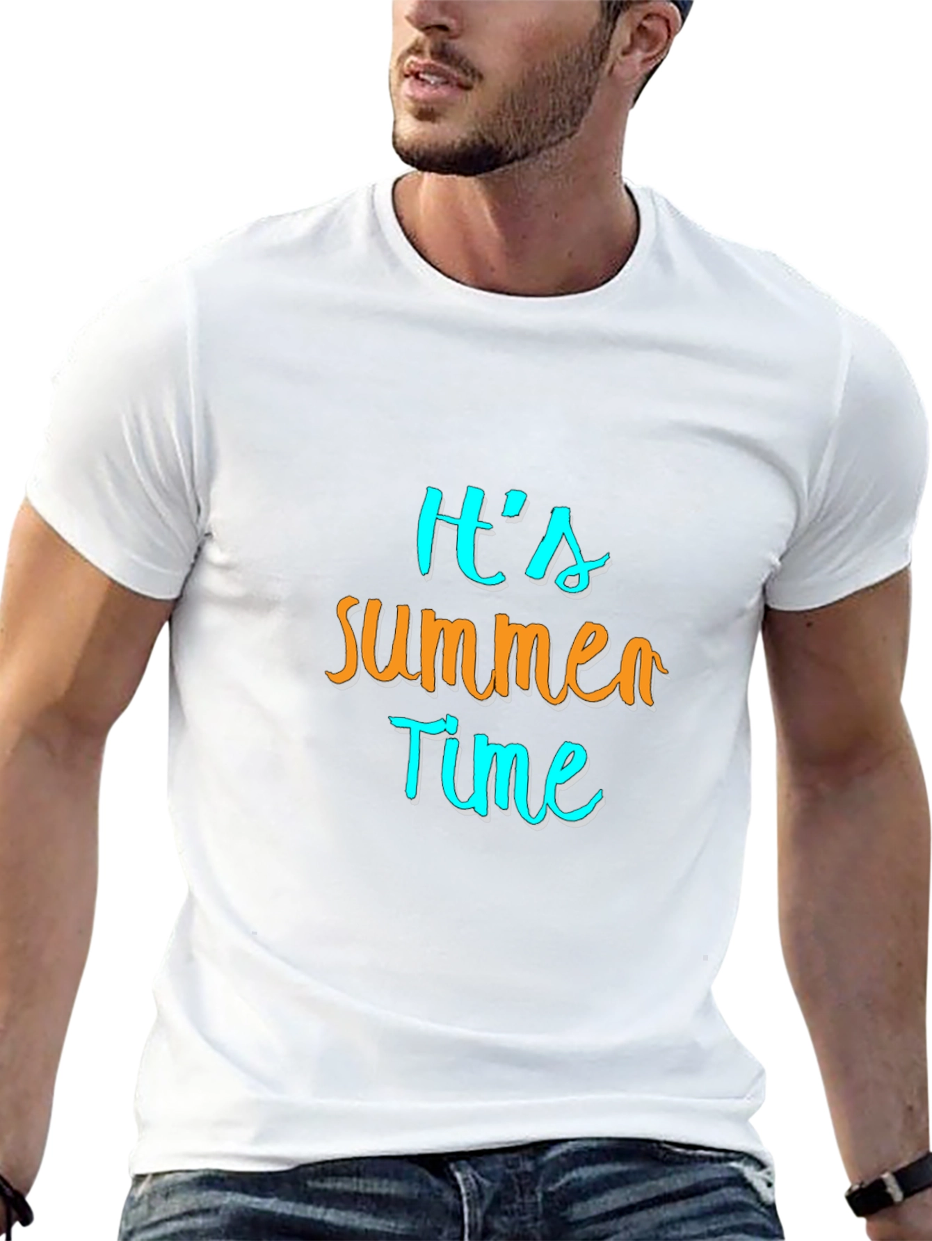 Its Summer Time Mens Black Graphic Tee