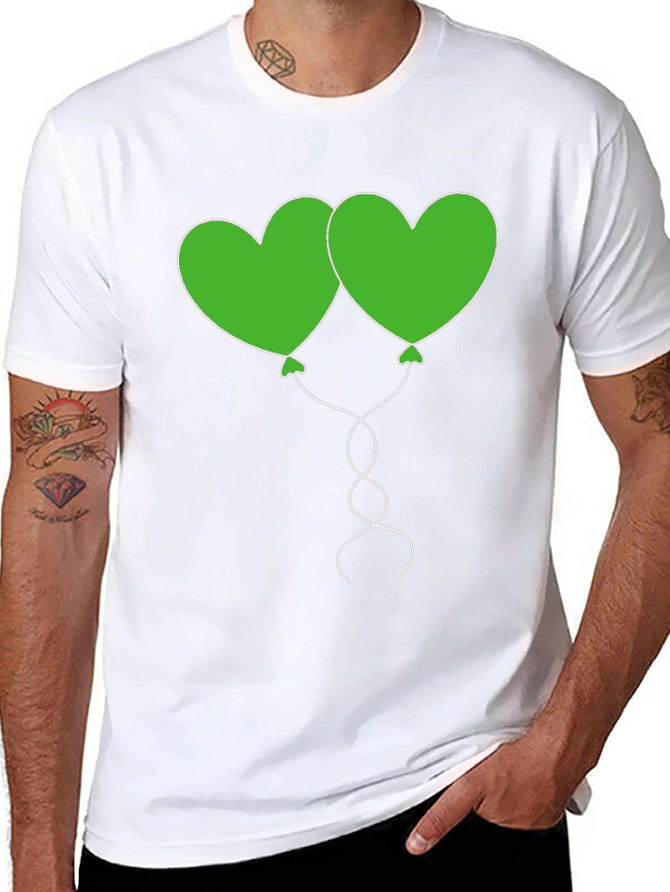 Heart Balloon Graphic Tee - Black Casual Shirt