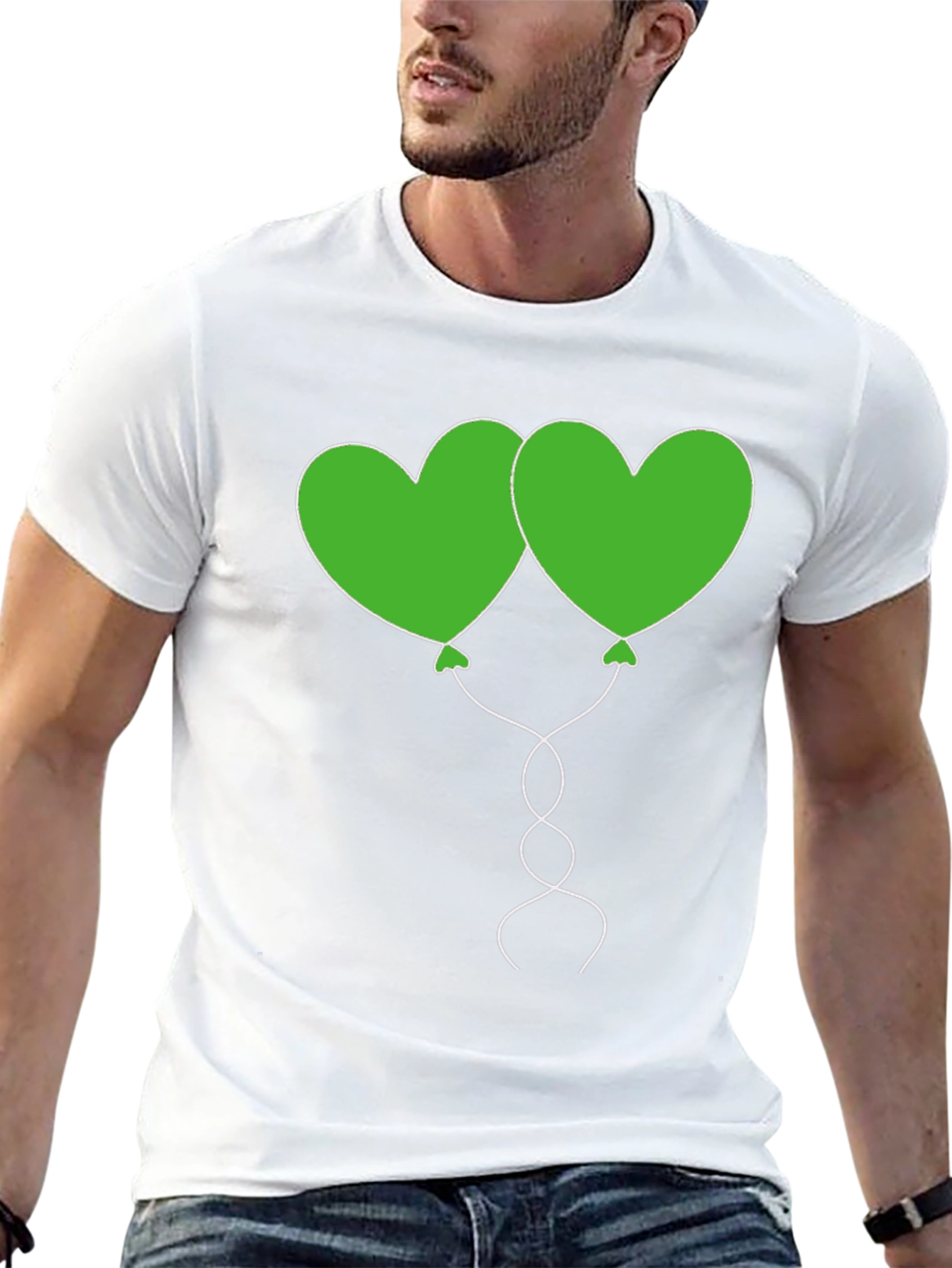 Heart Balloon Graphic Tee - Black Casual Shirt